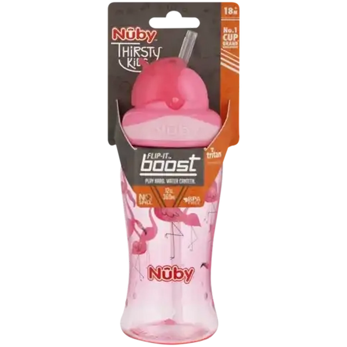 Image of Nûby Tritan Flip it 360ml Girl Cup 18 Months +