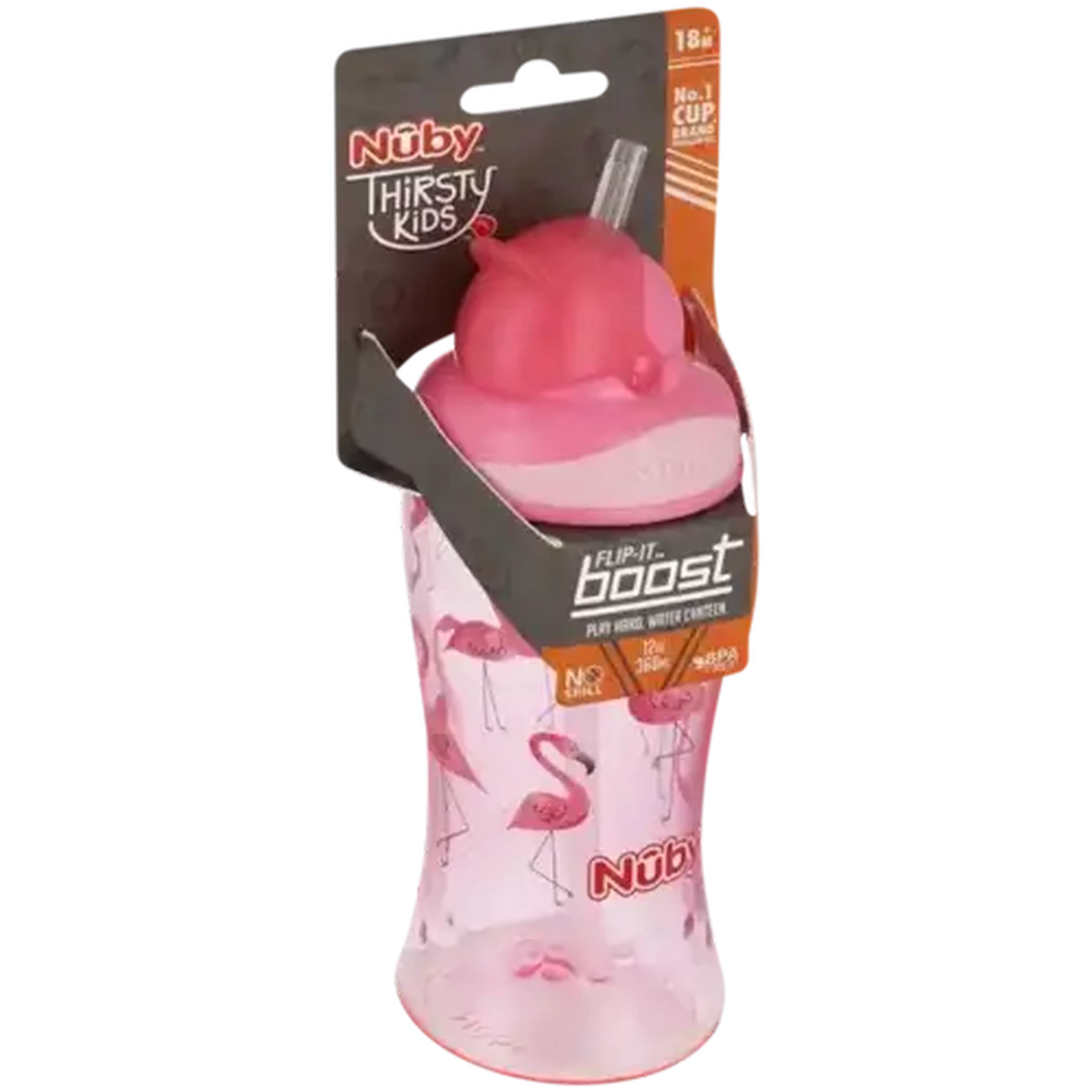 Image of Nûby Tritan Flip it 360ml Girl Cup 18 Months +