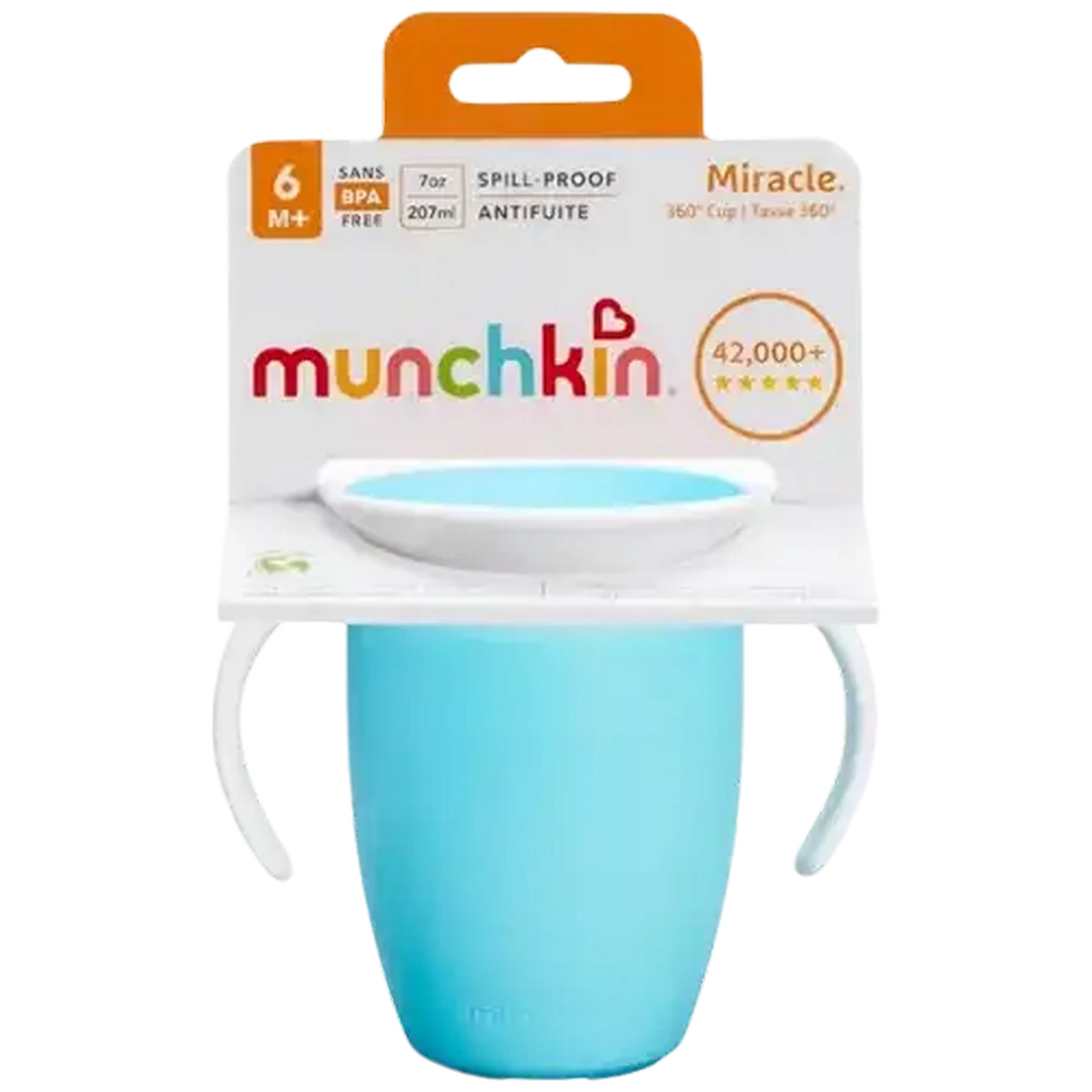Image of Munchkin Miracle Blue Spill-Proof Trainer Cup 6 Months + 207ml