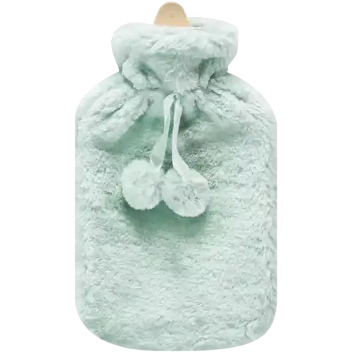 Image of Hot Water Bottle With Light Blue Plush Cover 2L