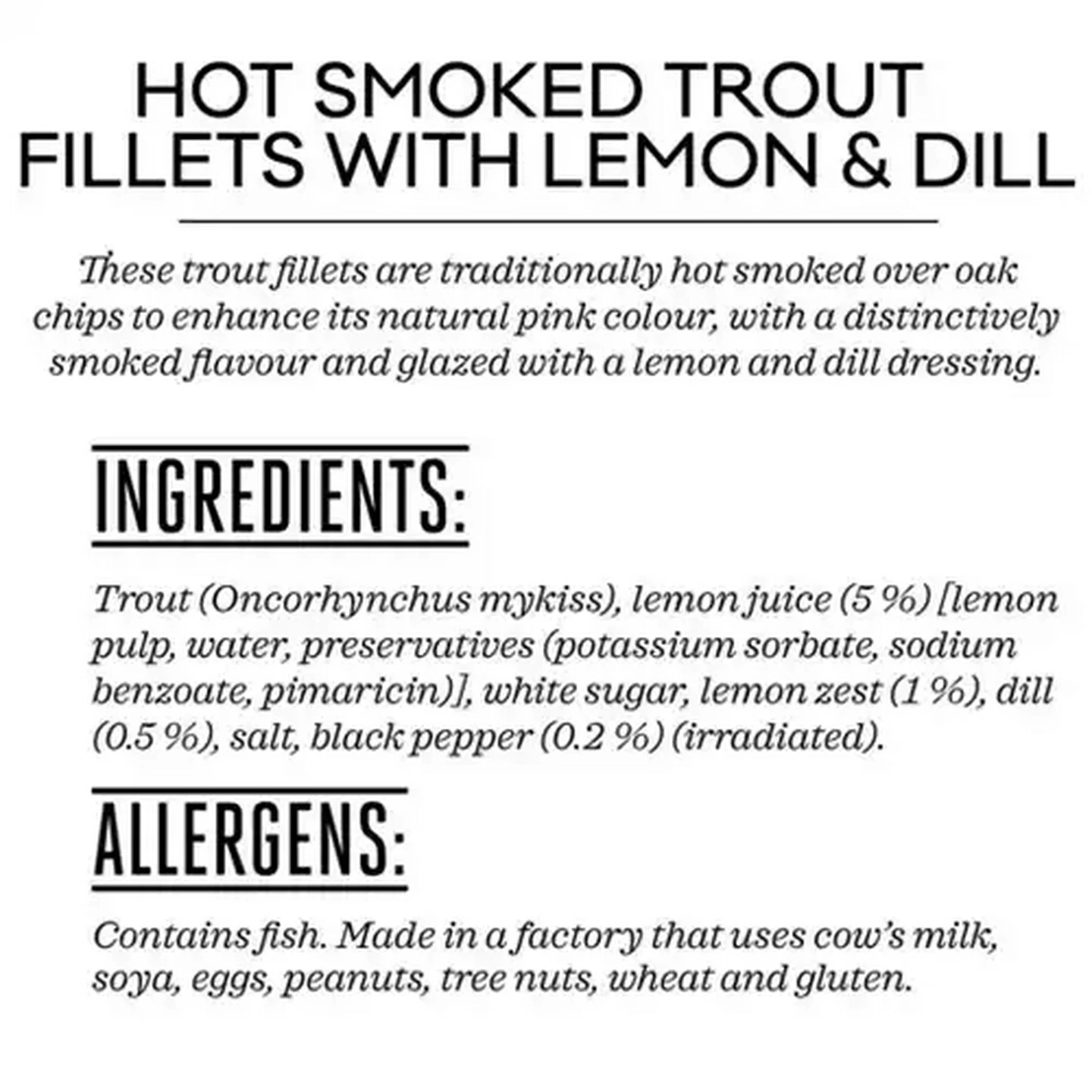 Image of Forage And Feast Hot Smoked Trout Fillets with Lemon & Dill 180g