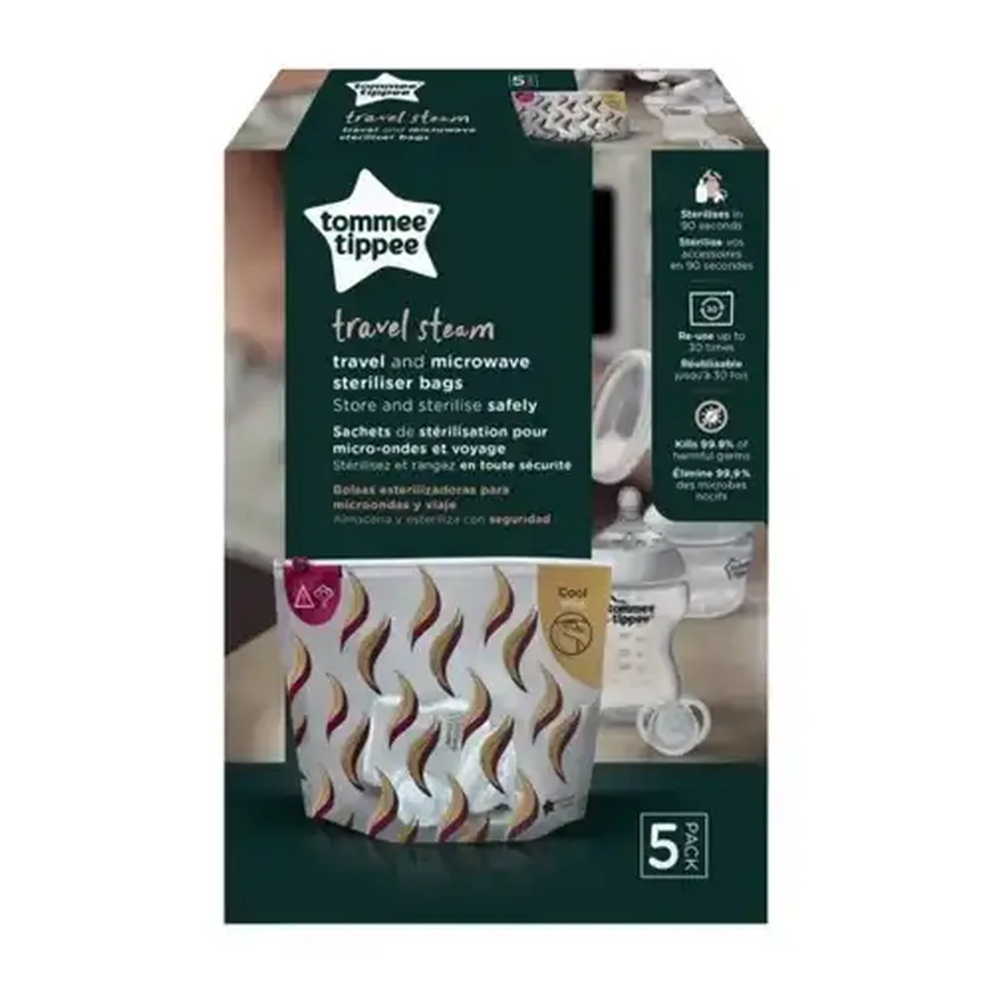 Image of Tommee Tippee Travel & Microwave Steriliser Bags 5 Pack
