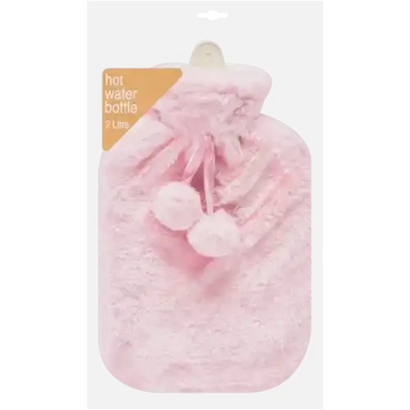 Image of Hot Water Bottle With Pink Plush Cover 2L