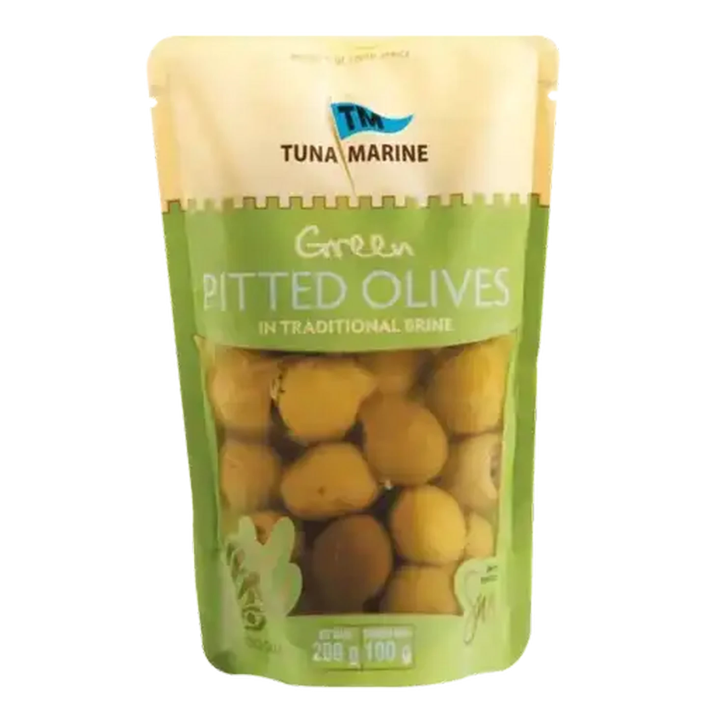 Image of Tuna Marine Green Pitted Olives In Traditional Brine 200g