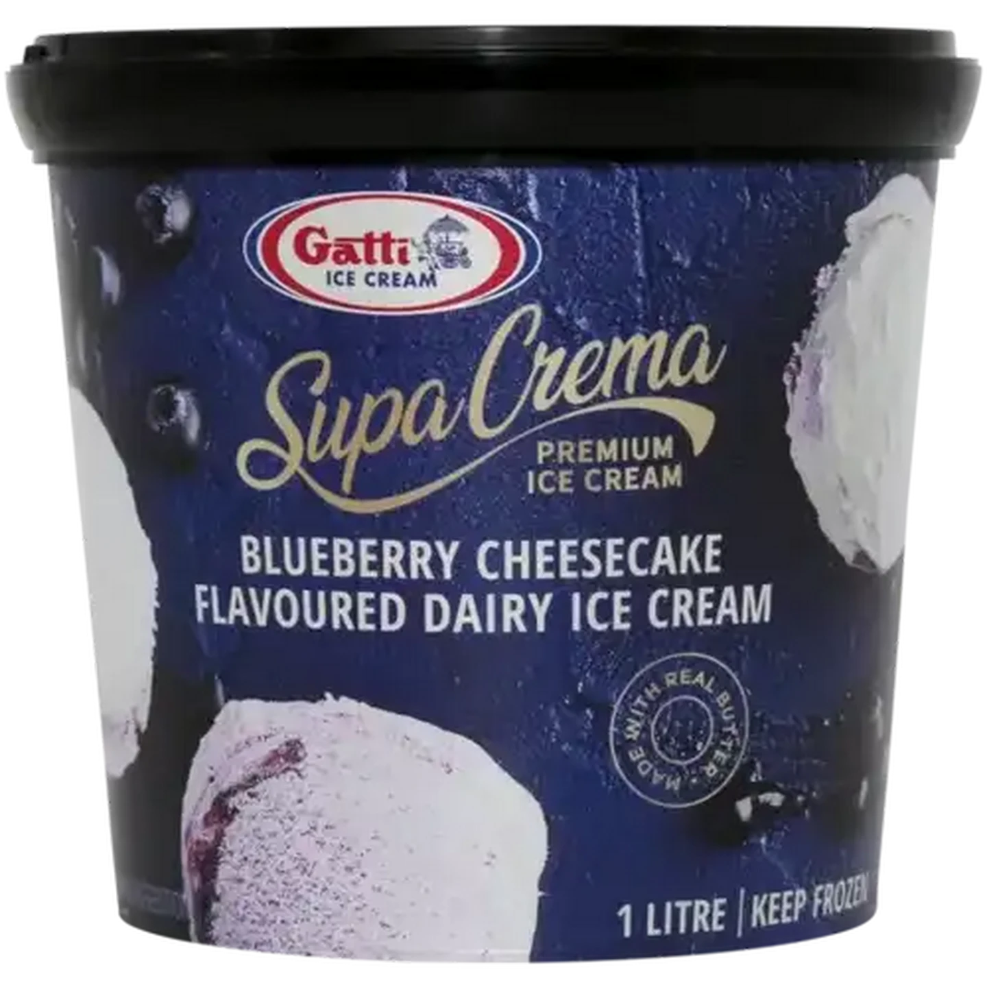Image of Gatti Ice Cream Supa Crema Blueberry Cheesecake Dairy Ice Cream 1L