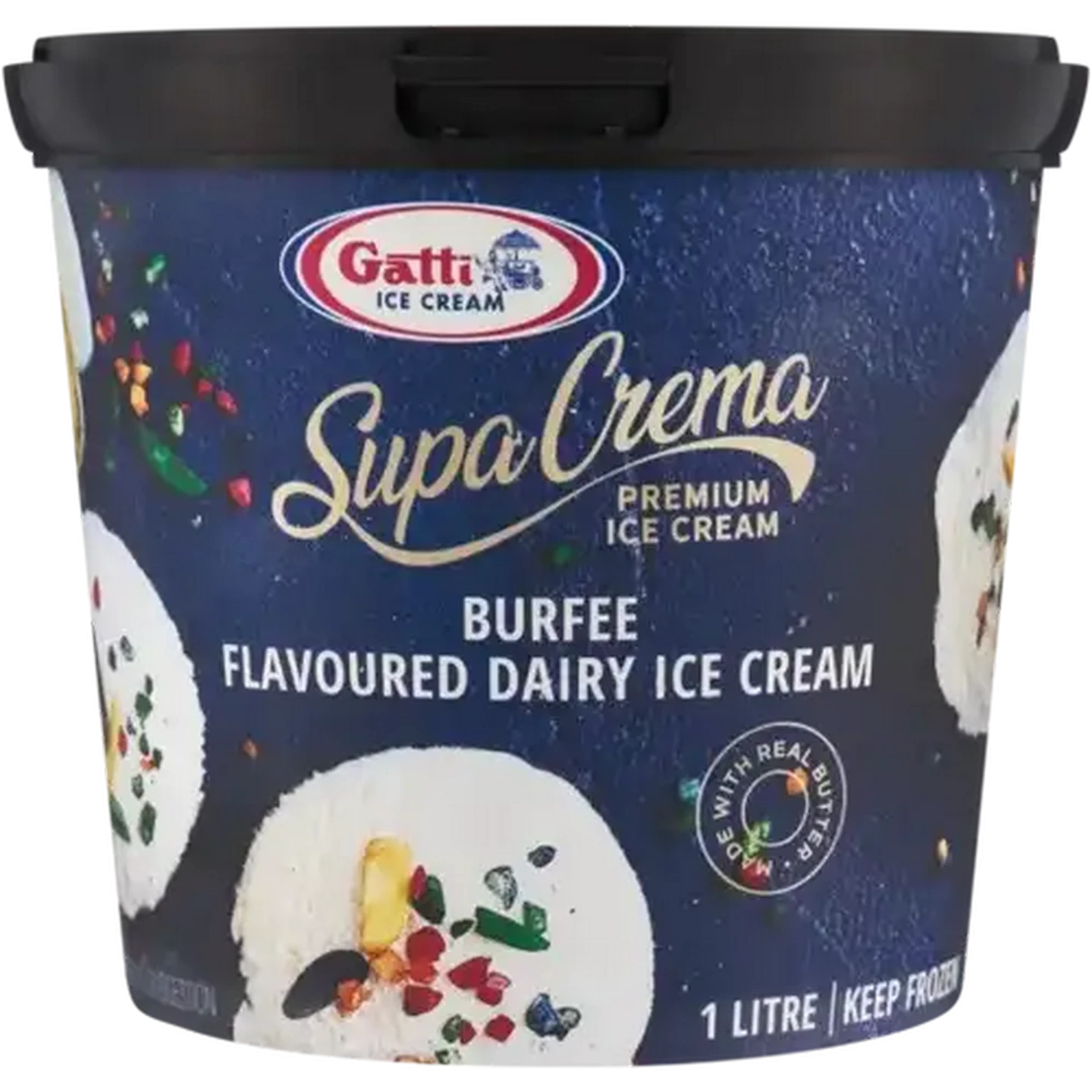 Image of Gatti Ice Cream Supa Crema Burfee Premium Dairy Ice Cream 1L