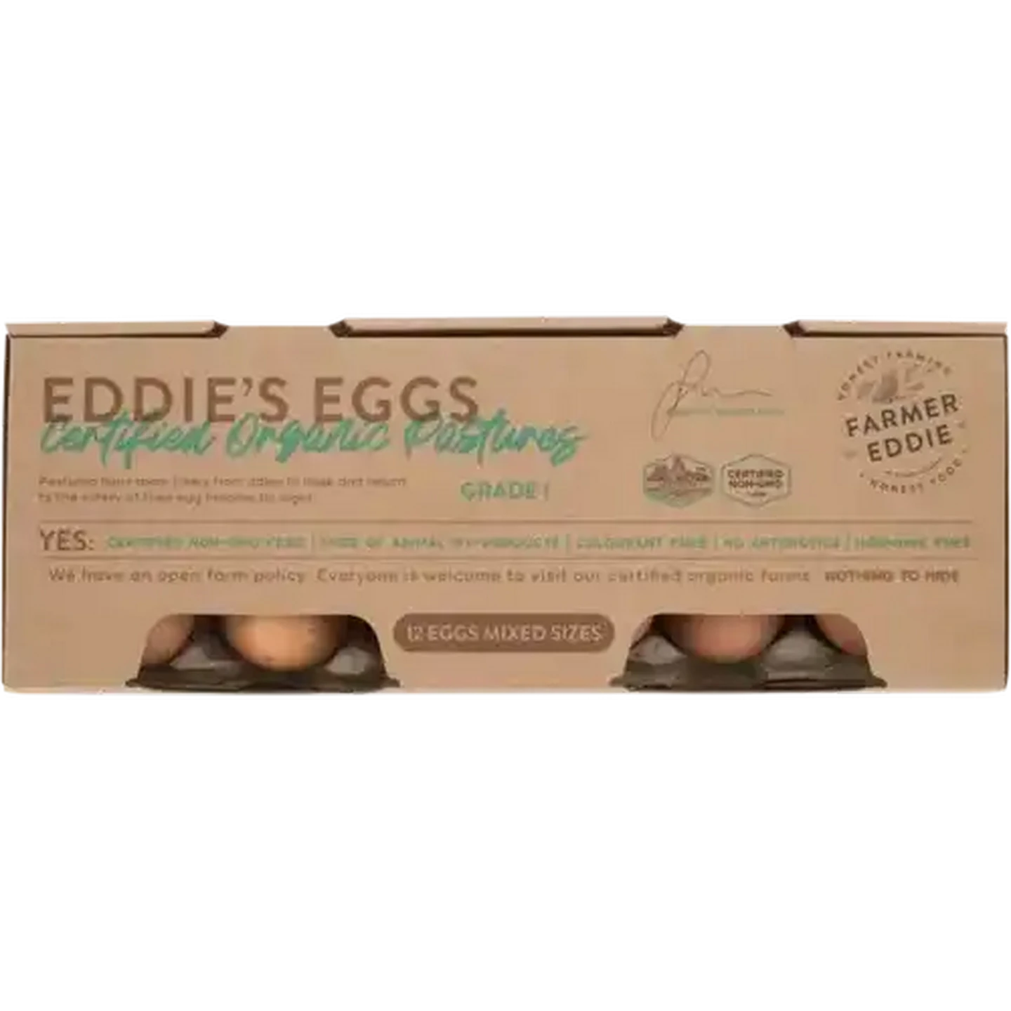 Checkers Sixty60 | Farmer Eddie Eggs Mixed Sizes Organic Eggs 12 Pack
