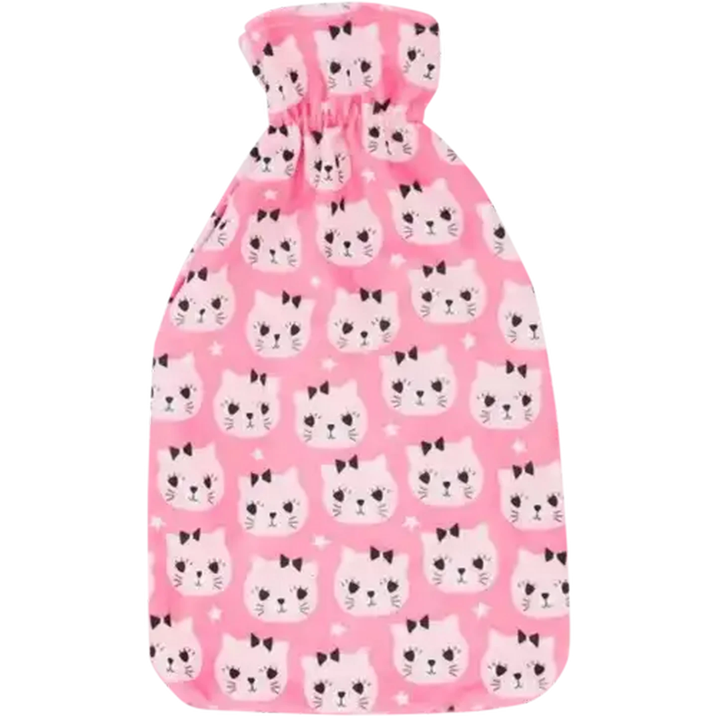 Image of Hot Water Bottle With Pink Fleece Cover 2L