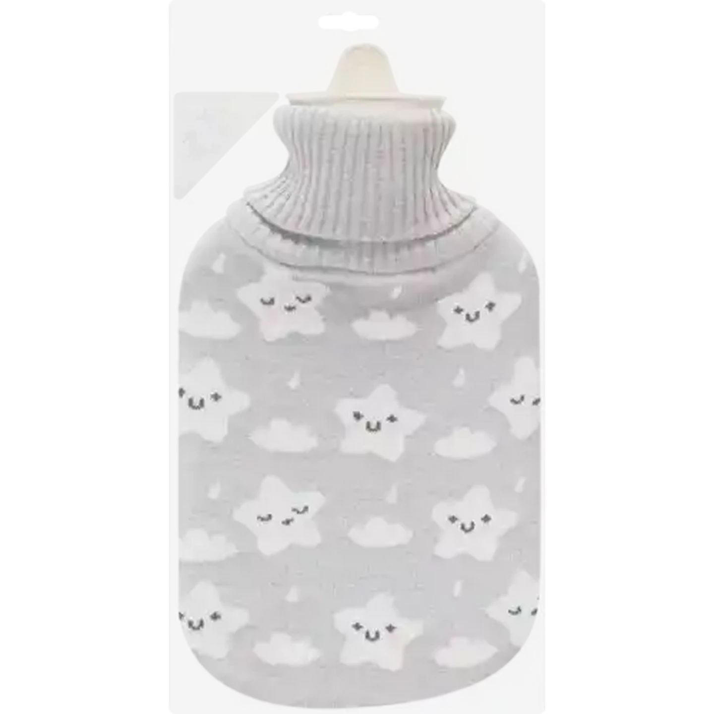 Image of Hot Water Bottle With Grey Knit Cover 2L
