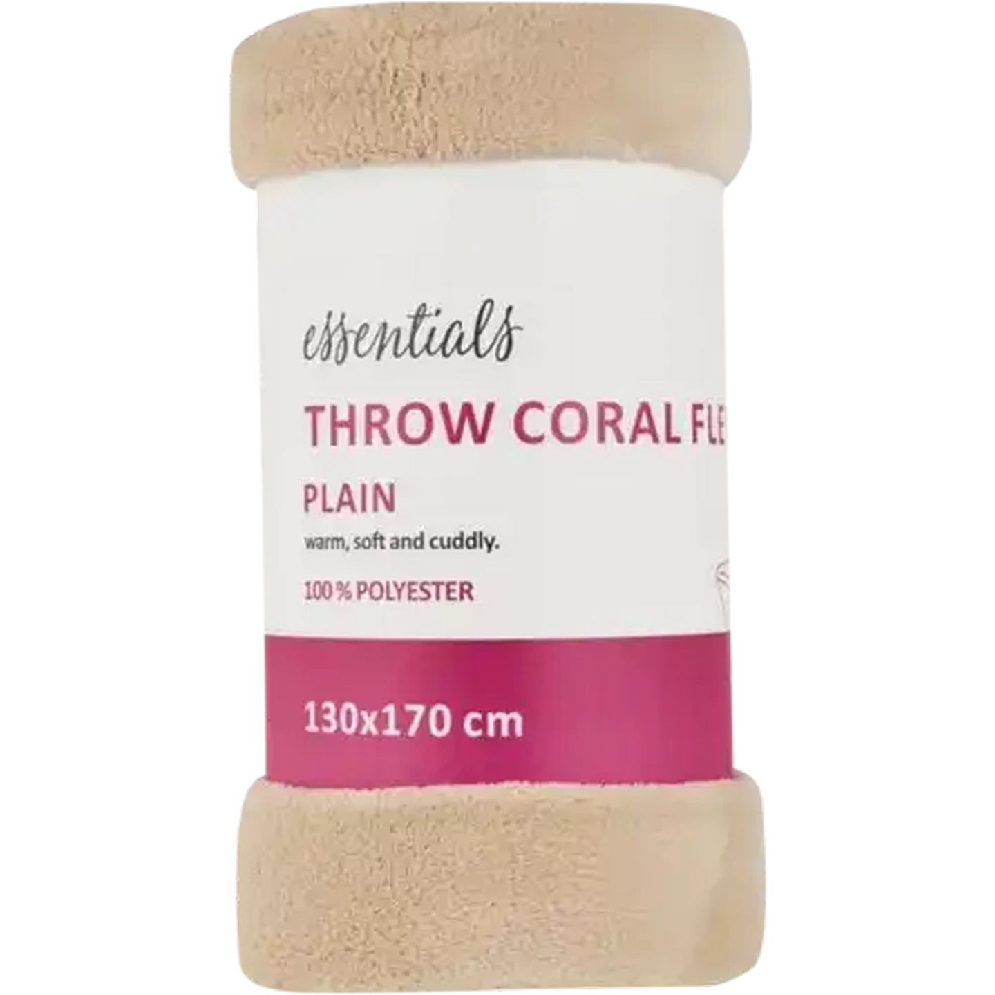 Image of Essentials Coral Fleece Throw Blanket 130 x 170cm (Colour May Vary)