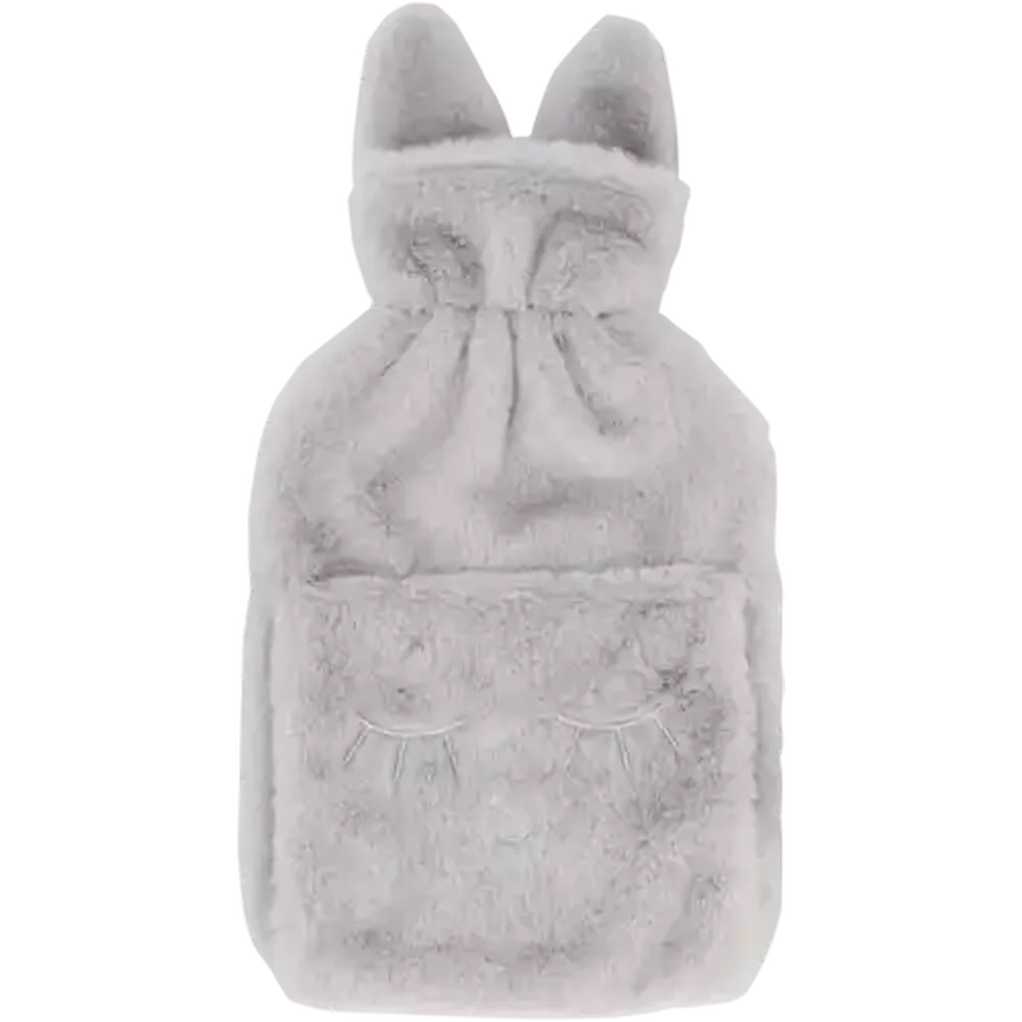 Image of TravelVac Hot Water Bottle With Grey Bunny Cover 2L