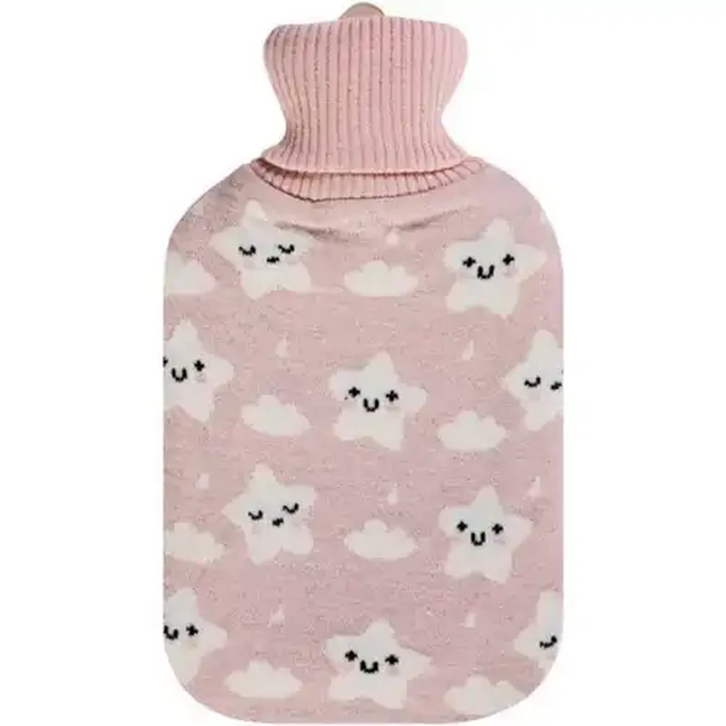 Image of Knitted Pink Starry Sky Hot Water Bottle 2L