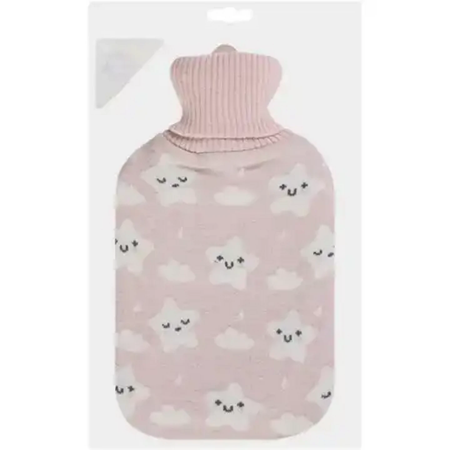 Image of Knitted Pink Starry Sky Hot Water Bottle 2L