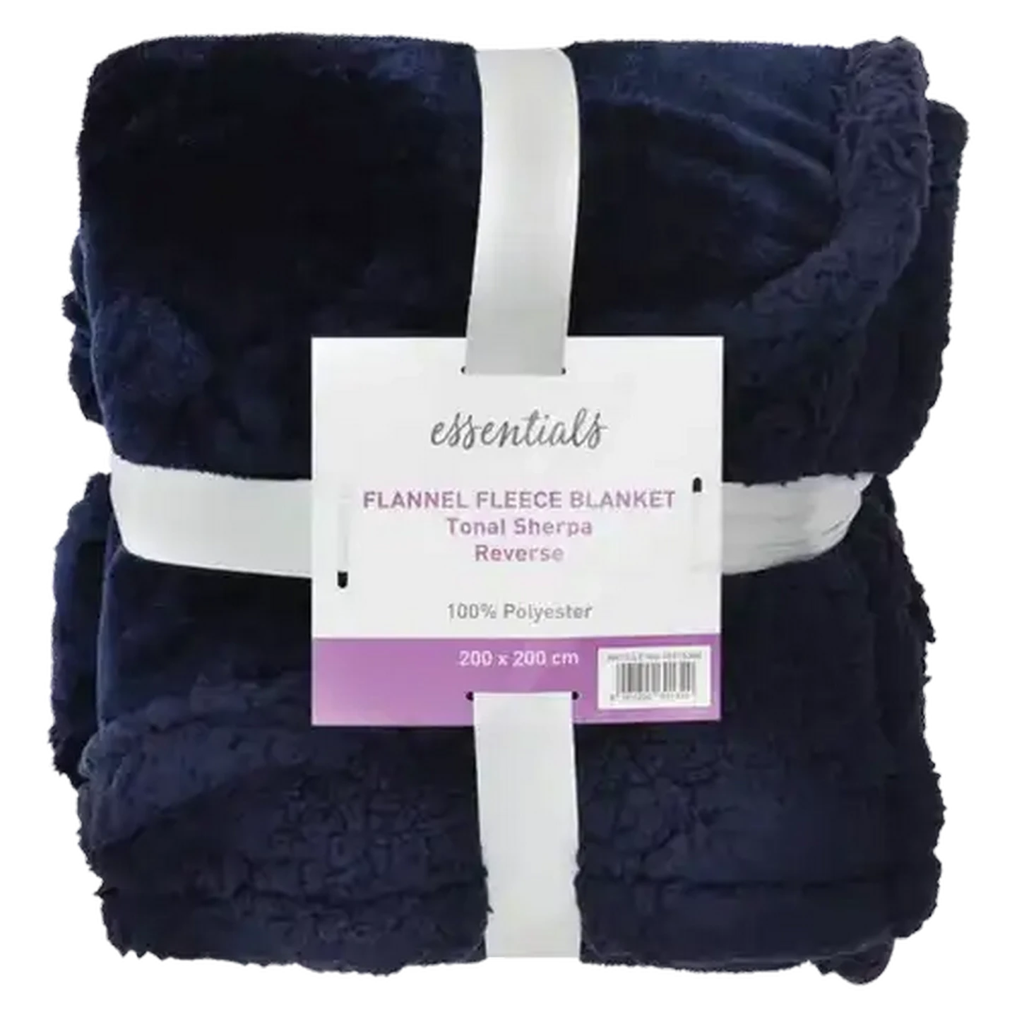 Image of Essentials Flannel Tonal Sherpa Reverse Fleece Blanket 200 x 200cm
