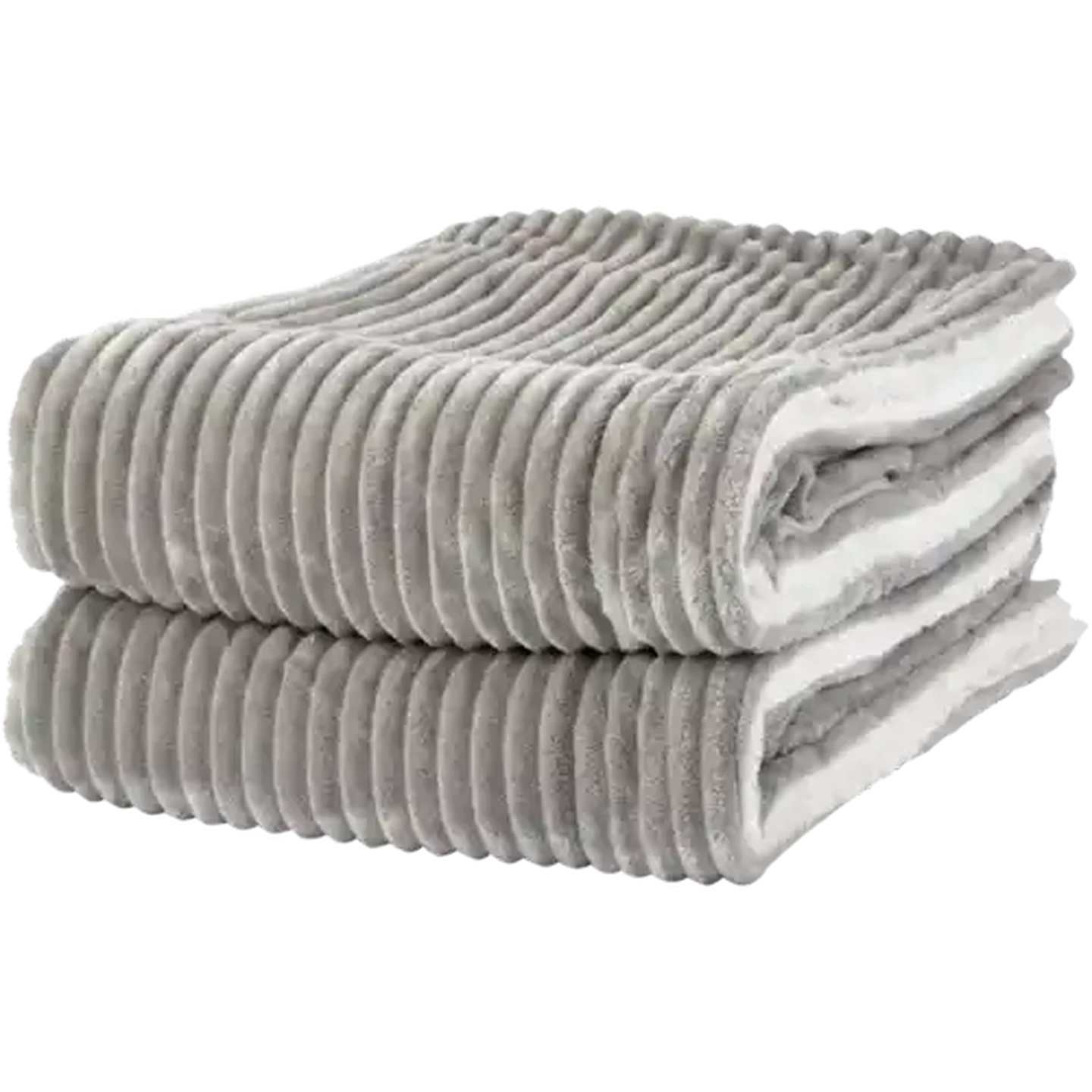 Image of Essentials Blanket Sherpa Grey Plain 150 x 200cm