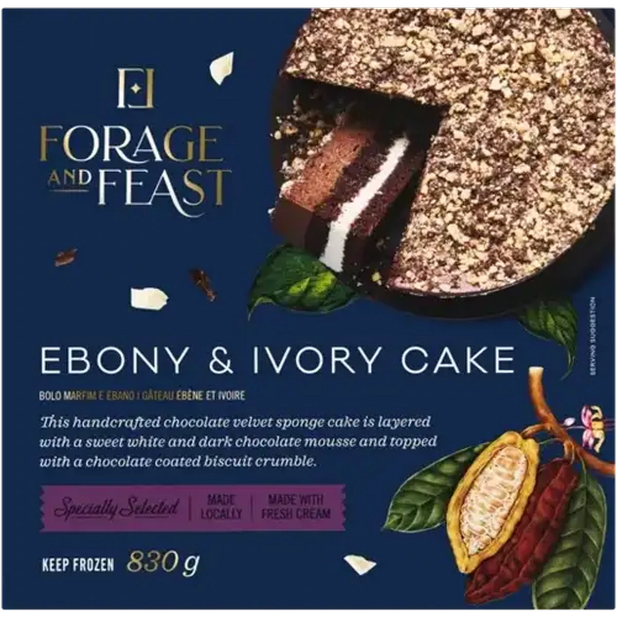 Checkers Sixty60 | Forage And Feast Frozen Ebony & Ivory Cake 830g