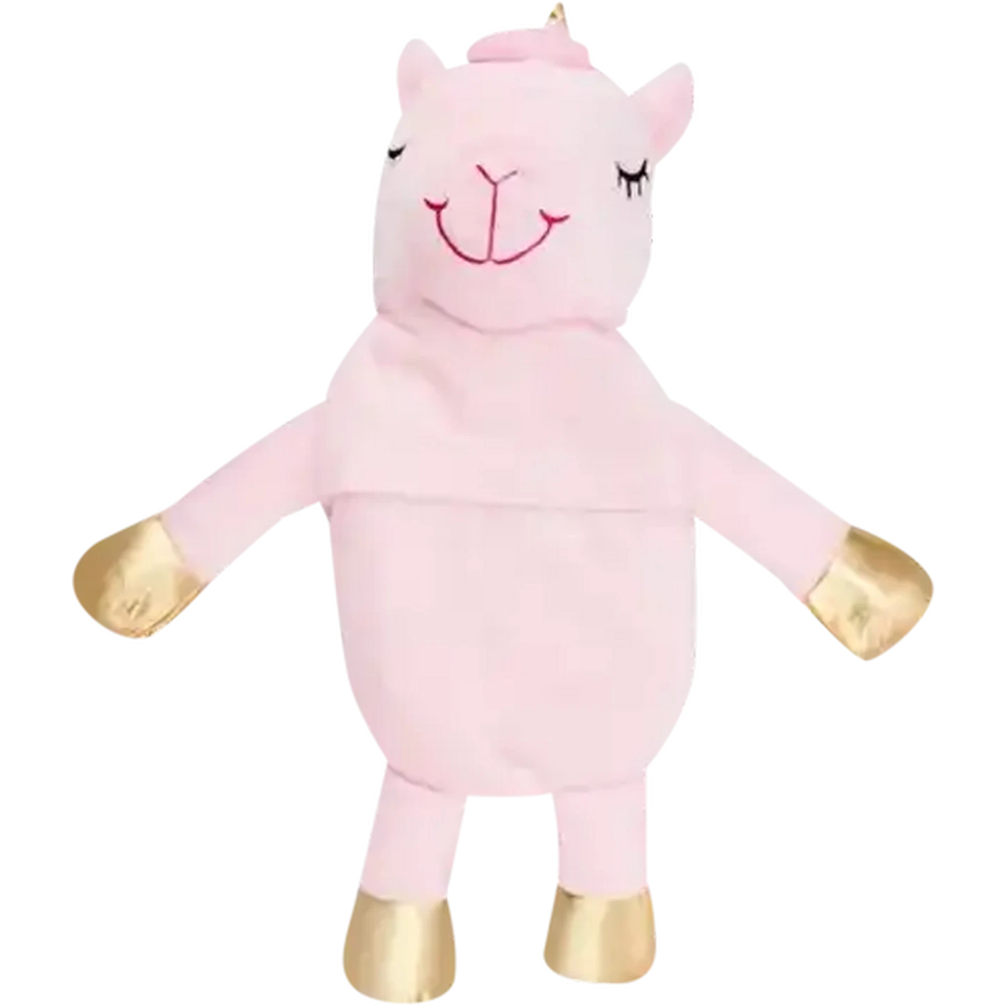 Image of Hot Water Bottle With Pink Unicorn Plush Cover 750ml