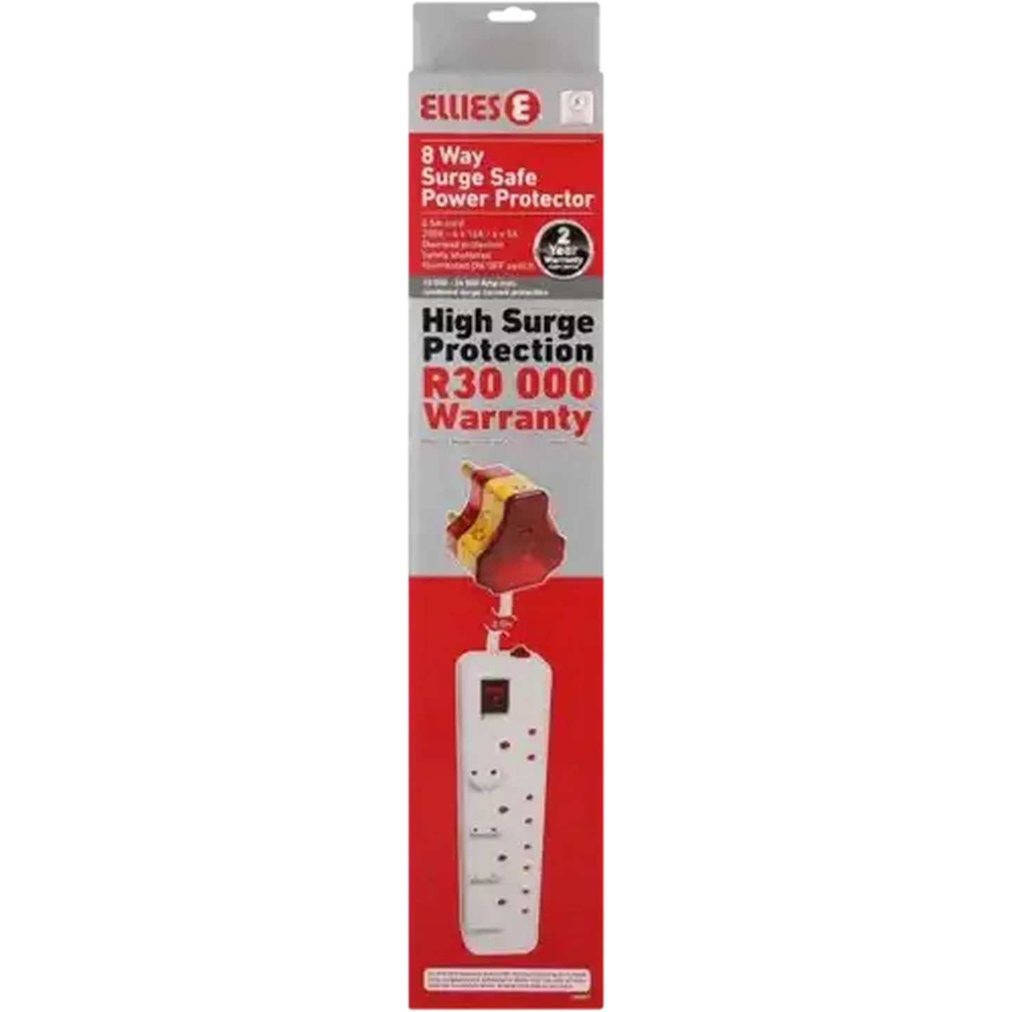 Image of ELLIES FBWP3 Surge Secure Protected 8-Way Multi-Plug