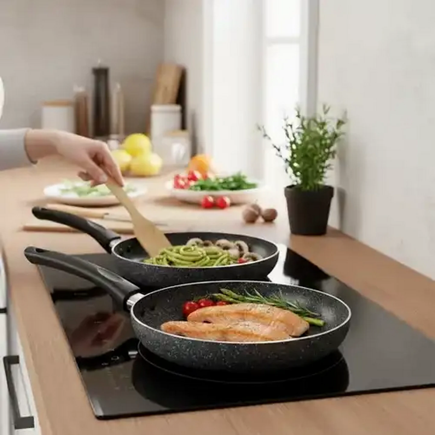Checkers Sixty60 | Flonal Black Mineralite Fry Pan Set 2-Piece
