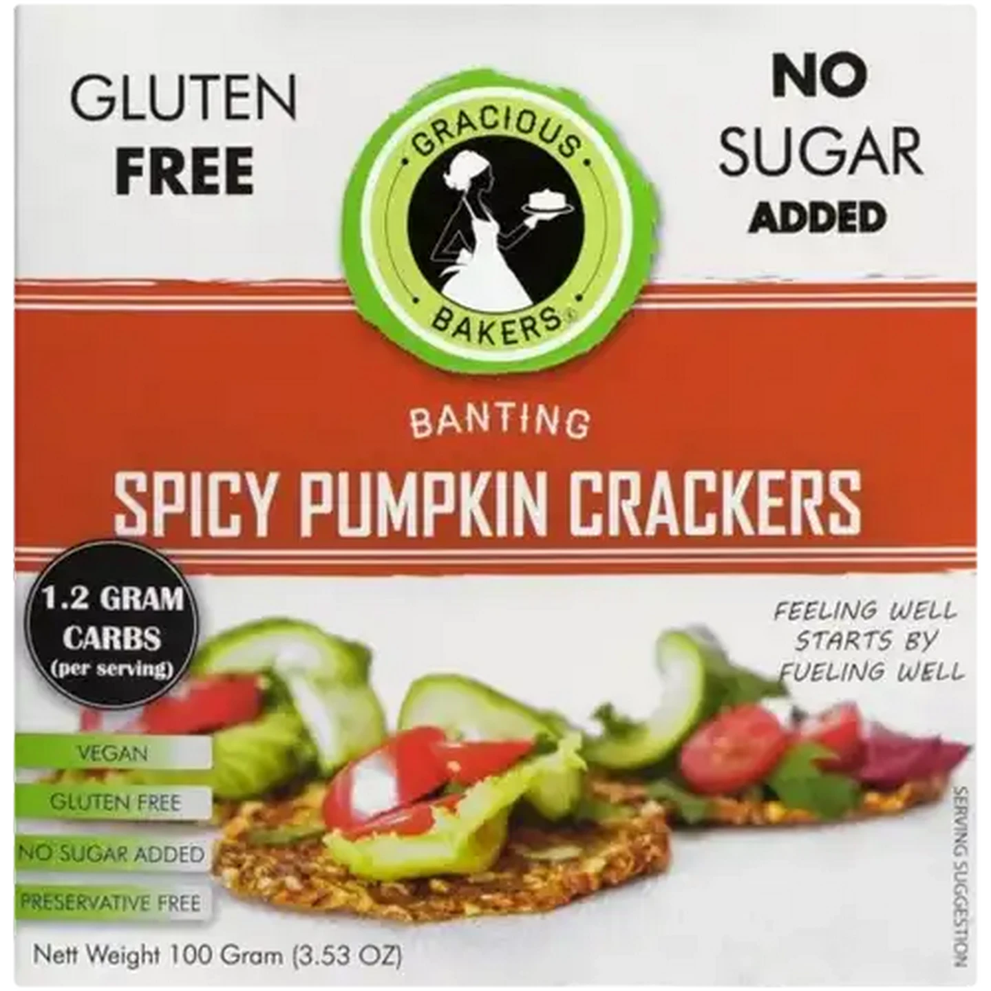 Image of Gracious Bakers Spicy Pumpkin Banting Crackers 100g