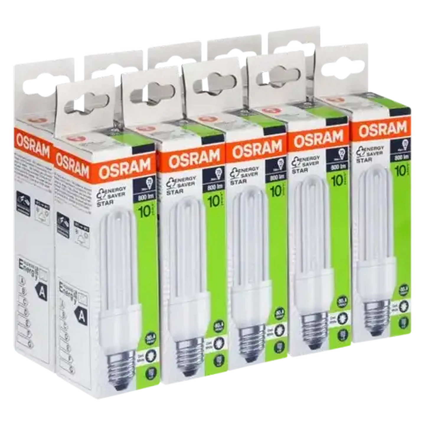 Image of OSRAM Cool White E27 Energy Saver Bulbs Screw-in Globe 14W 10 Pack