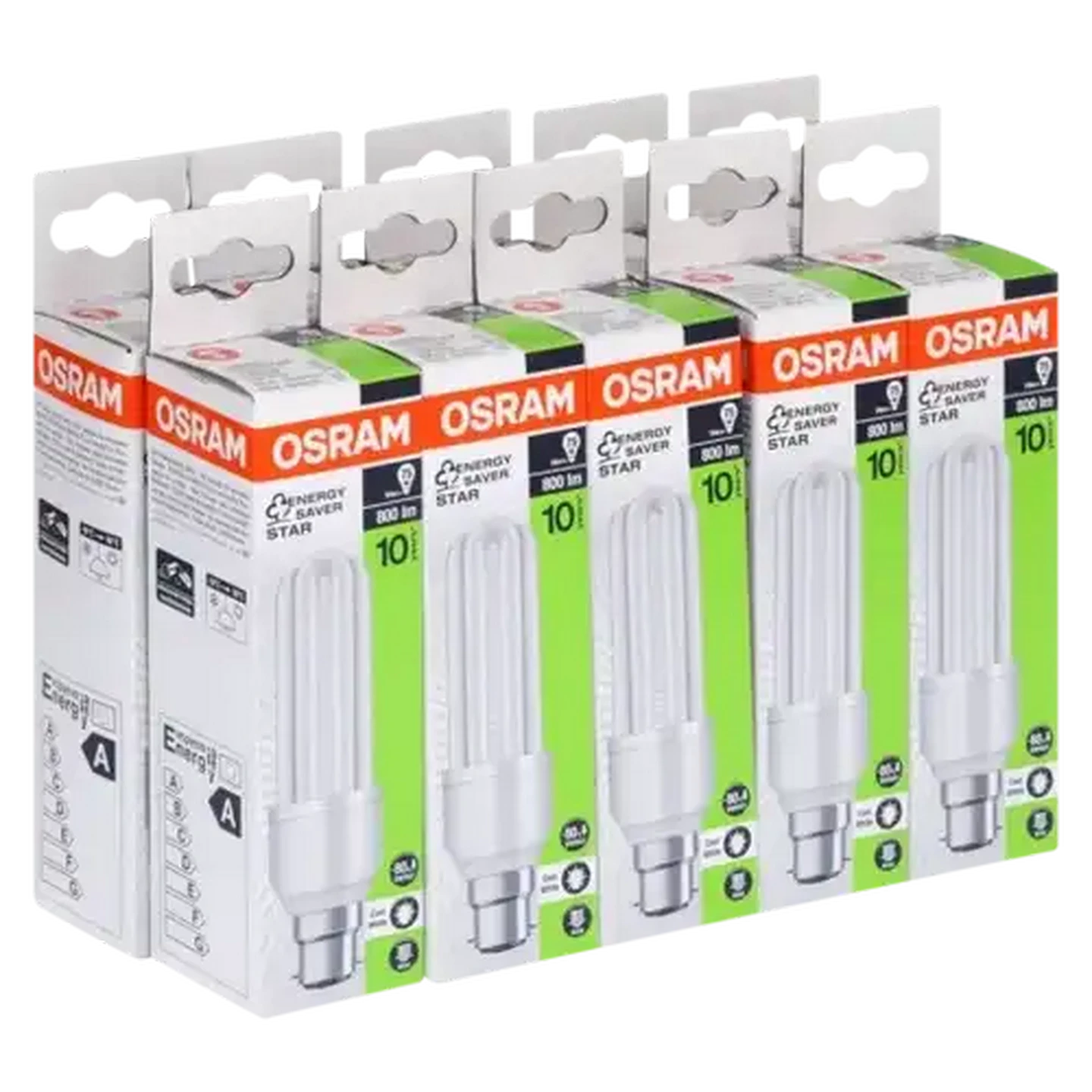 Image of OSRAM Cool White Energy Saver CFL/B22d Bayonet Globe 14W 10 Pack