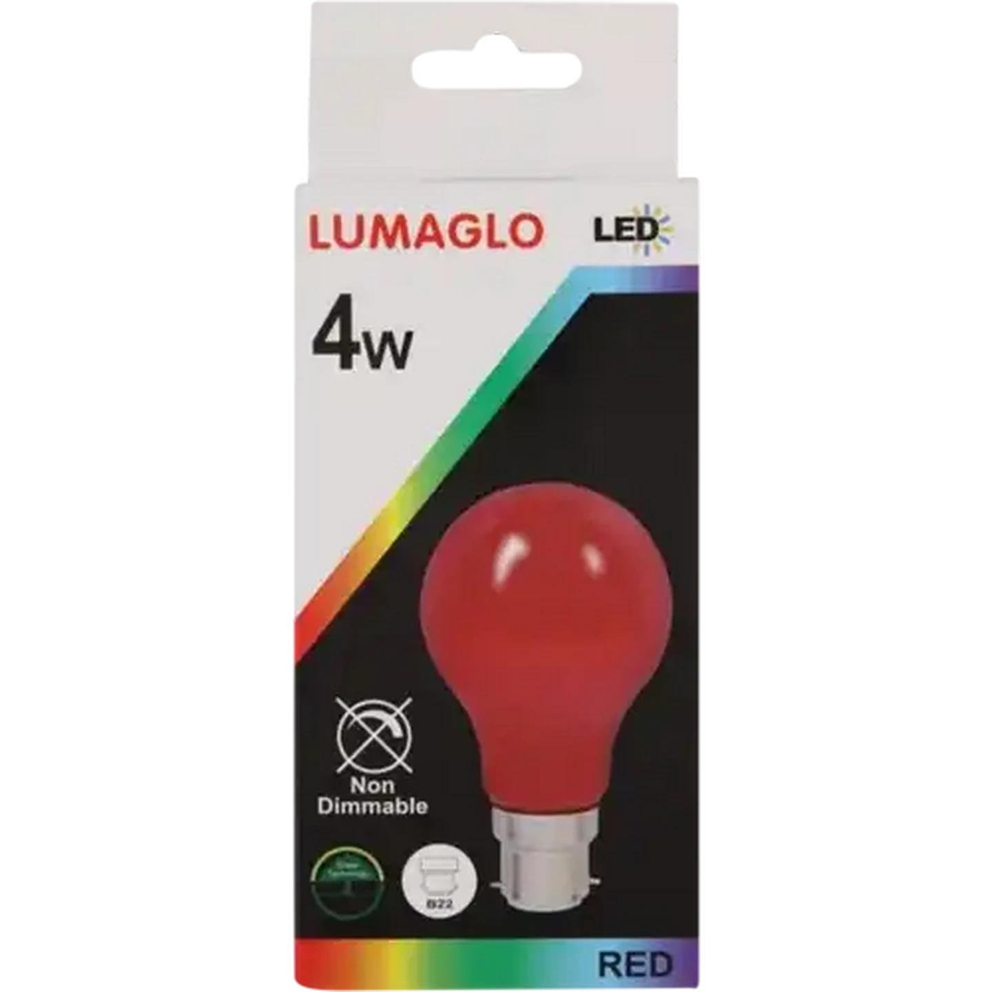 Image of Lumaglo Red GLS/B22 LED Bayonet Globe 4W