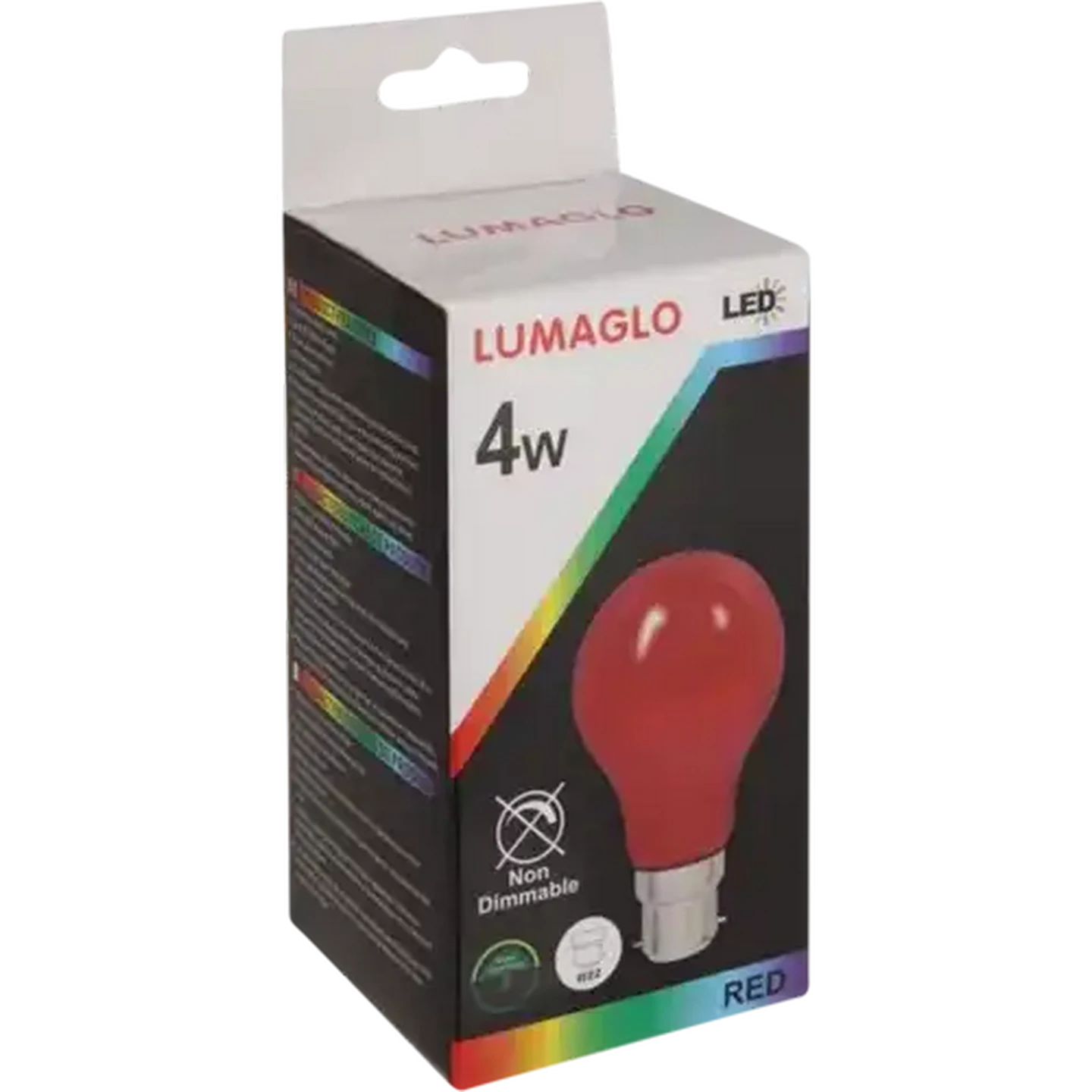 Image of Lumaglo Red GLS/B22 LED Bayonet Globe 4W