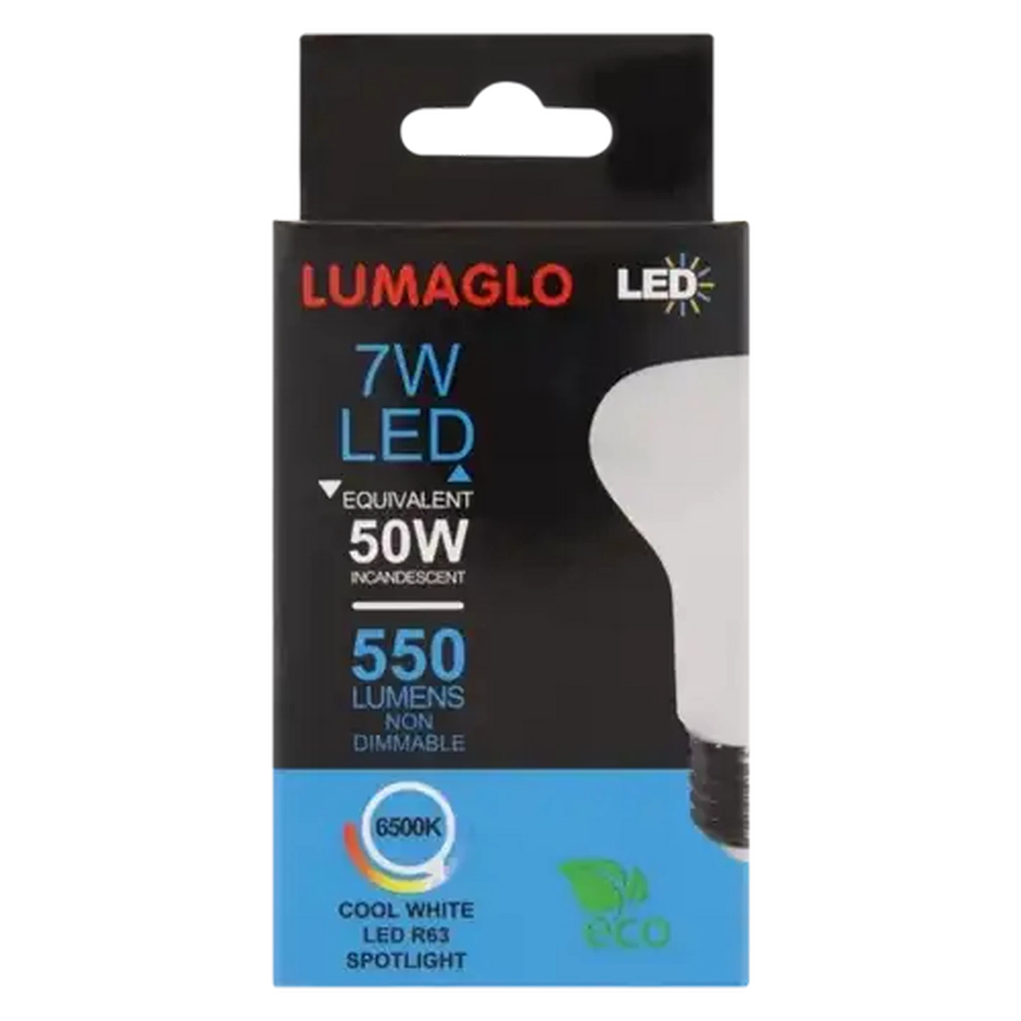 Image of Lumaglo Cool White R63 Edison Screw 7W LED Screw-in Globe