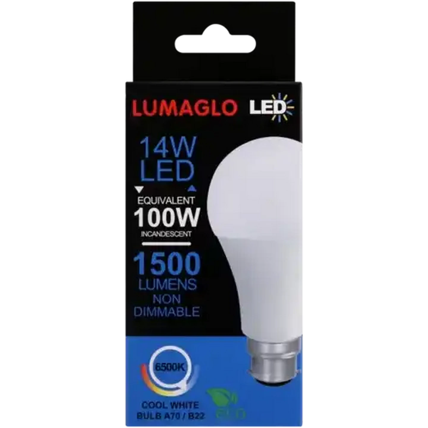 Image of Lumaglo Cool White A70/B22 LED Bayonet Globe 14W