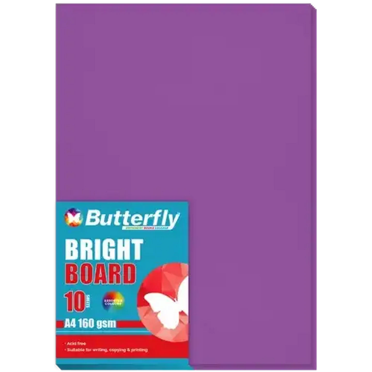 Image of Butterfly A4 Bright Purple Boards 10-Pack