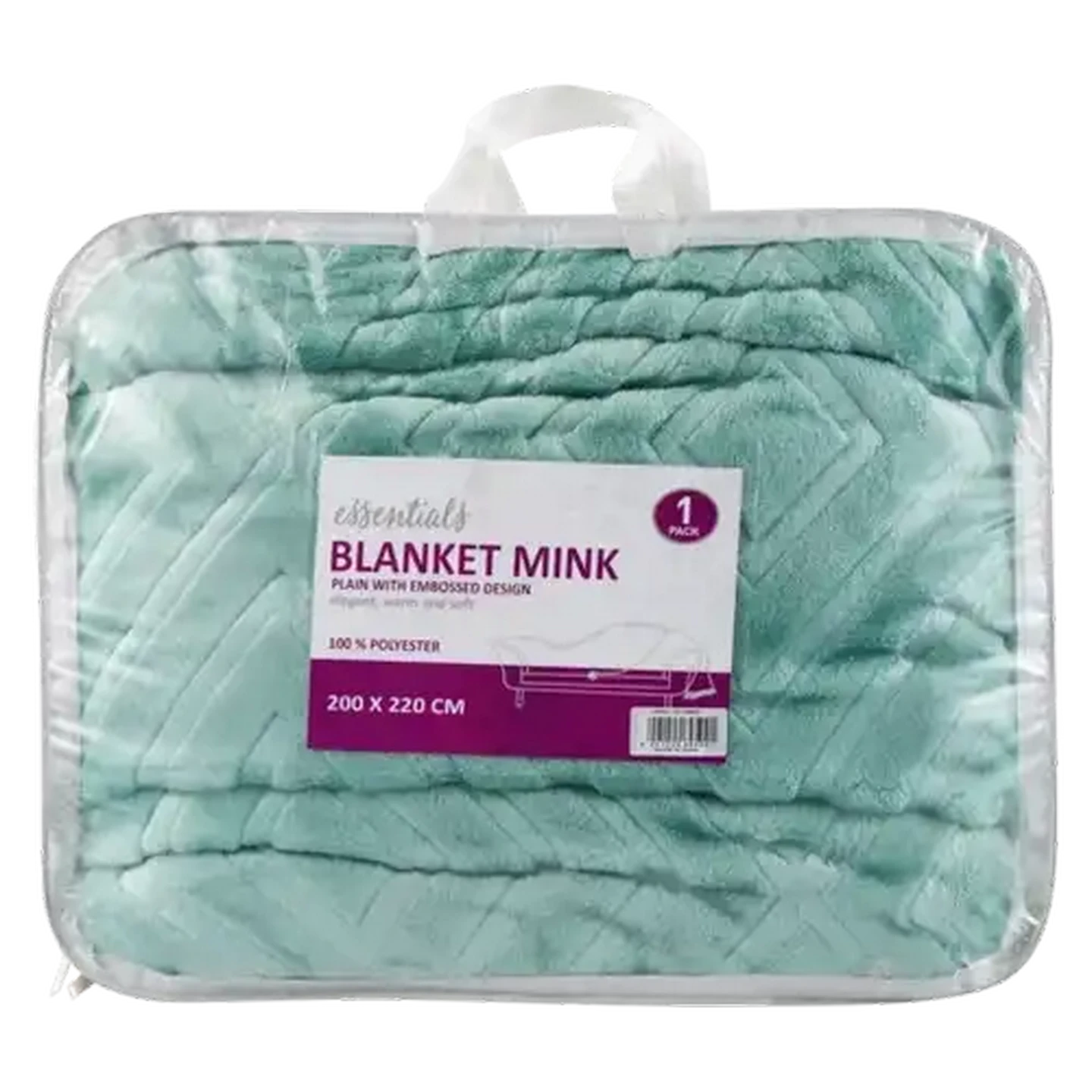 Image of Essentials Green Embossed Mink Blanket 200 x 220cm