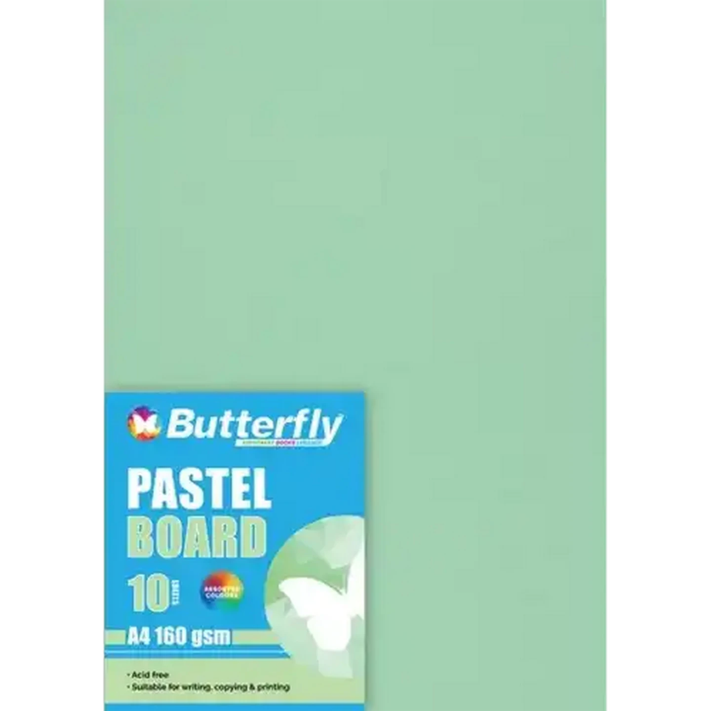 Image of Butterfly A4 Pastel Green Boards 10-Pack
