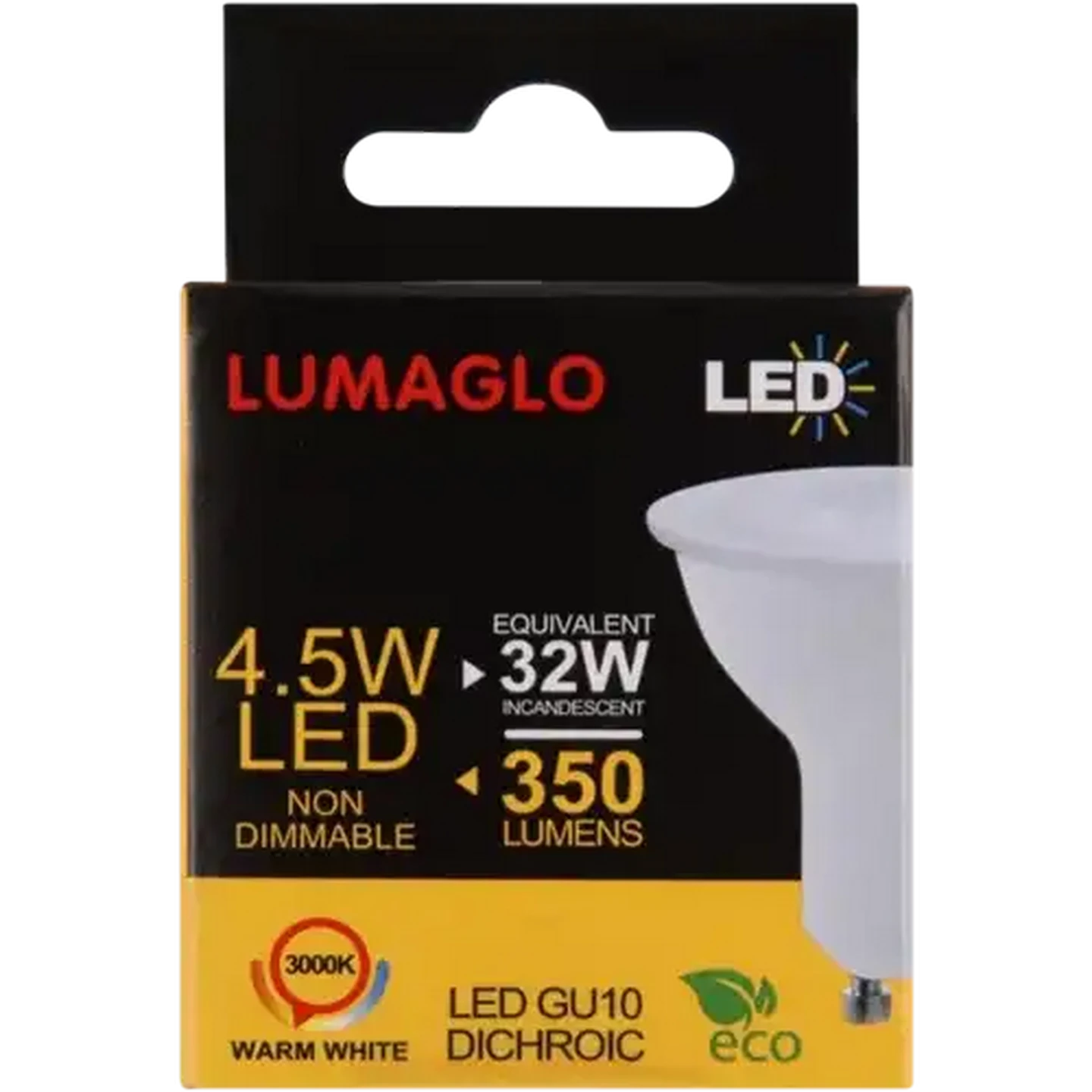 Image of Lumaglo Warm White GU10 LED Dichroic Globe 4.5W