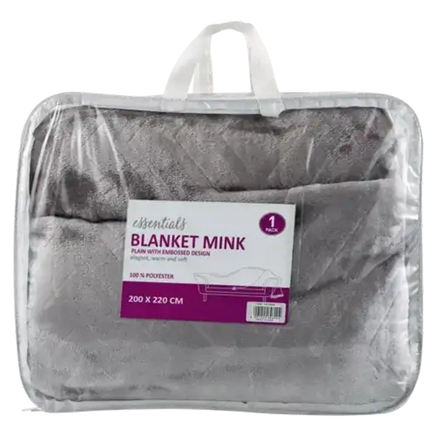 Image of Essentials Grey Embossed Mink Blanket 200 x 220cm