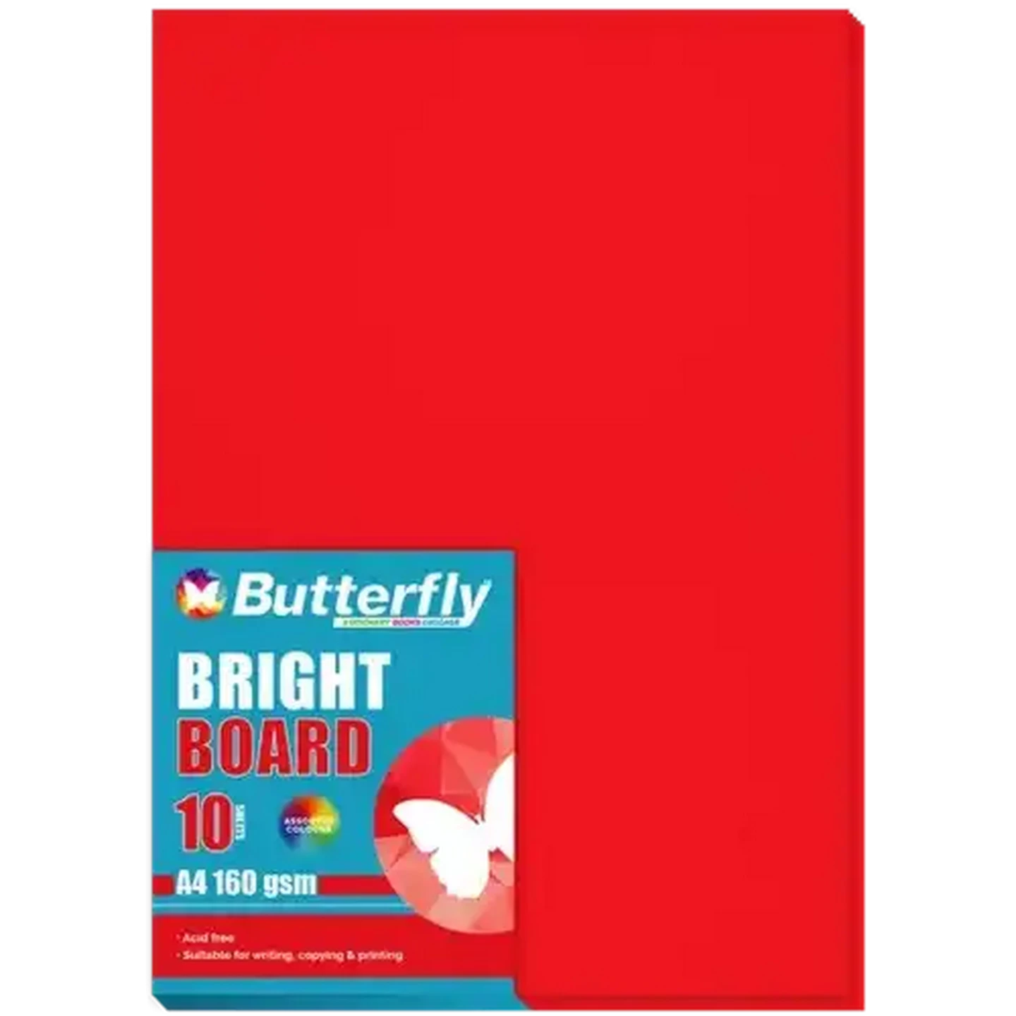 Image of Butterfly A4 Bright Red Boards 10-Pack