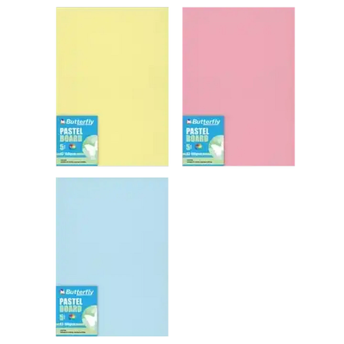 Image of Butterfly A3 Pastel Board 5-Packs (Colour May Vary)