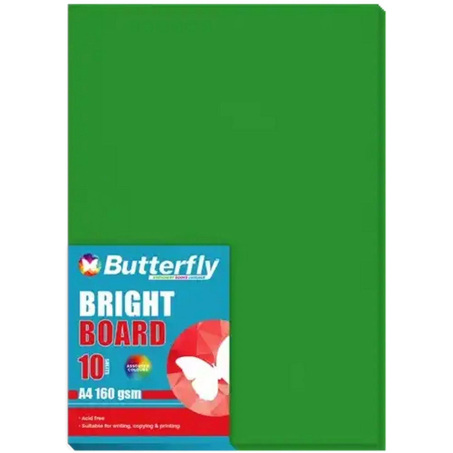 Image of Butterfly A4 Bright Green Boards 10-Pack
