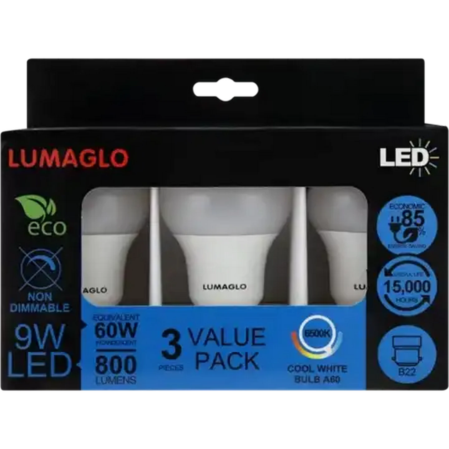 Image of Lumaglo Cool White CLA/B22 Non-Dimmable LED Bayonet Globe 3 Pack