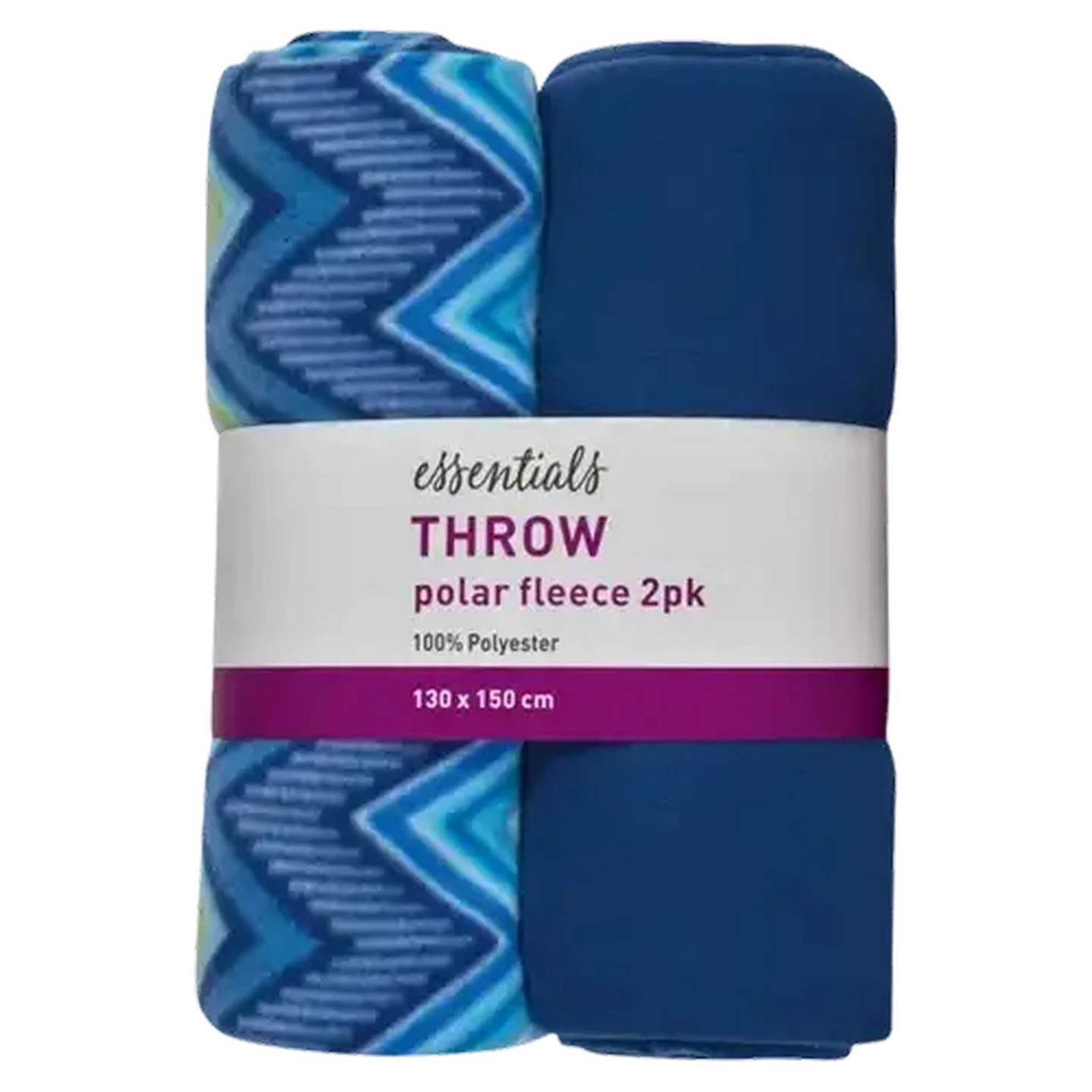 Image of Essentials Assorted Polar Fleece Throw 2 Pack (Colour May Vary)