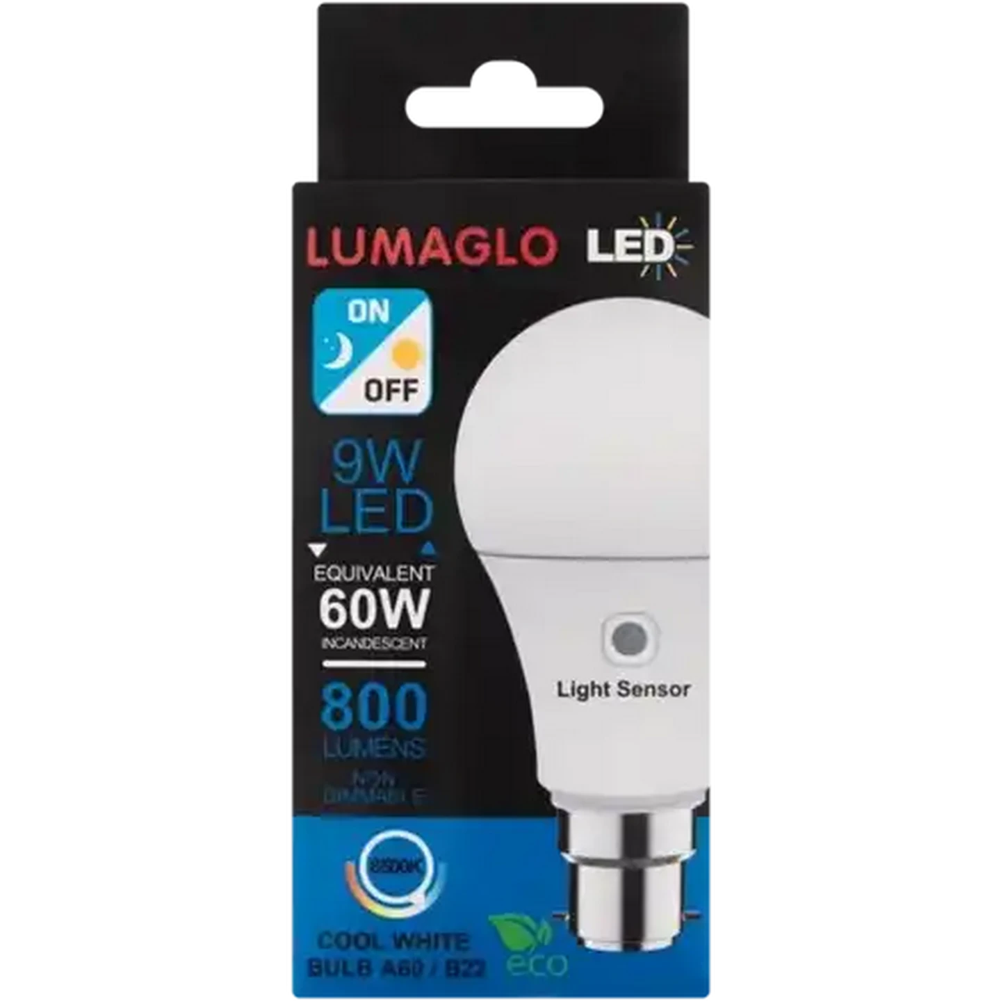 Image of Lumaglo Cool White A60/B22 LED Bayonet Globe 9W
