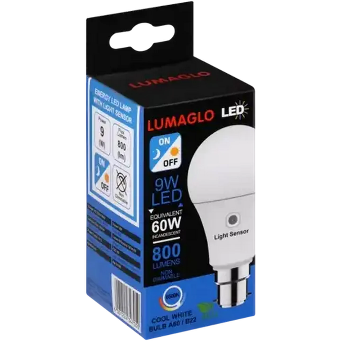 Image of Lumaglo Cool White A60/B22 LED Bayonet Globe 9W