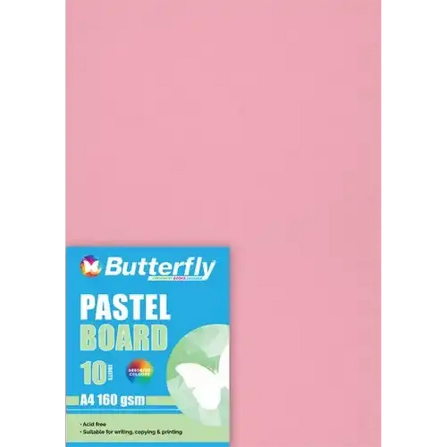 Image of Butterfly A4 Pastel Pink Boards 10-Pack
