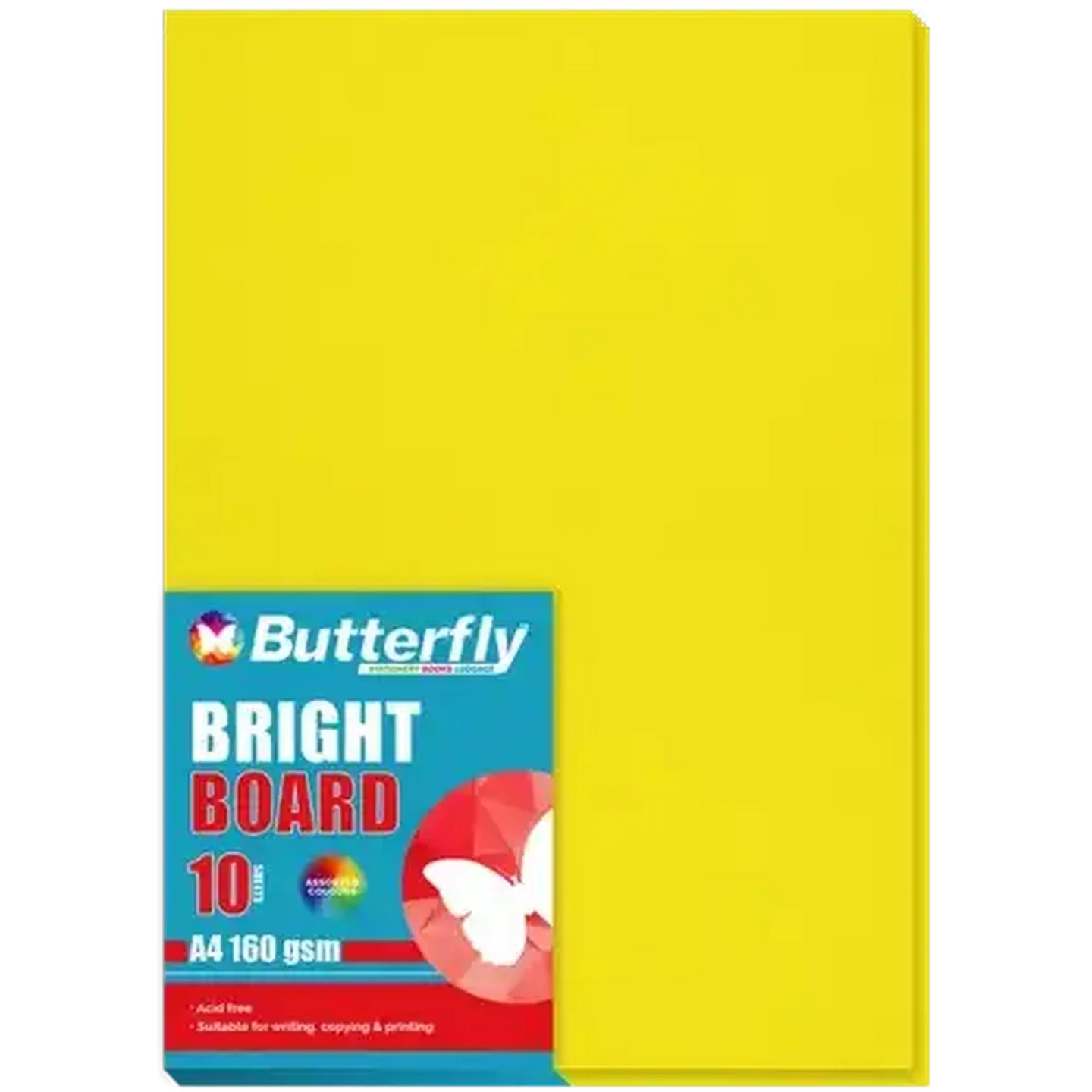 Image of Butterfly A4 Bright Yellow Boards 10-Pack
