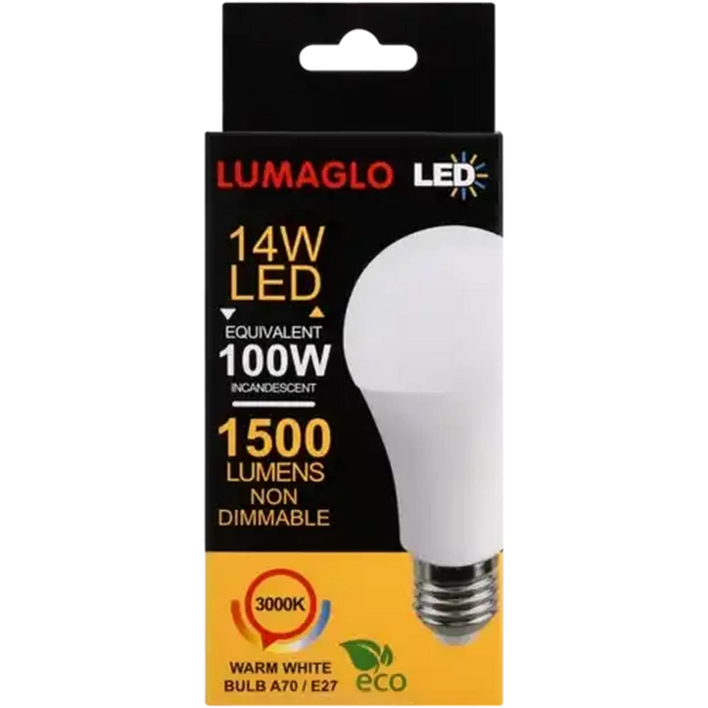 Image of Lumaglo Warm White A70/E27 LED Screw-in Globe 14W