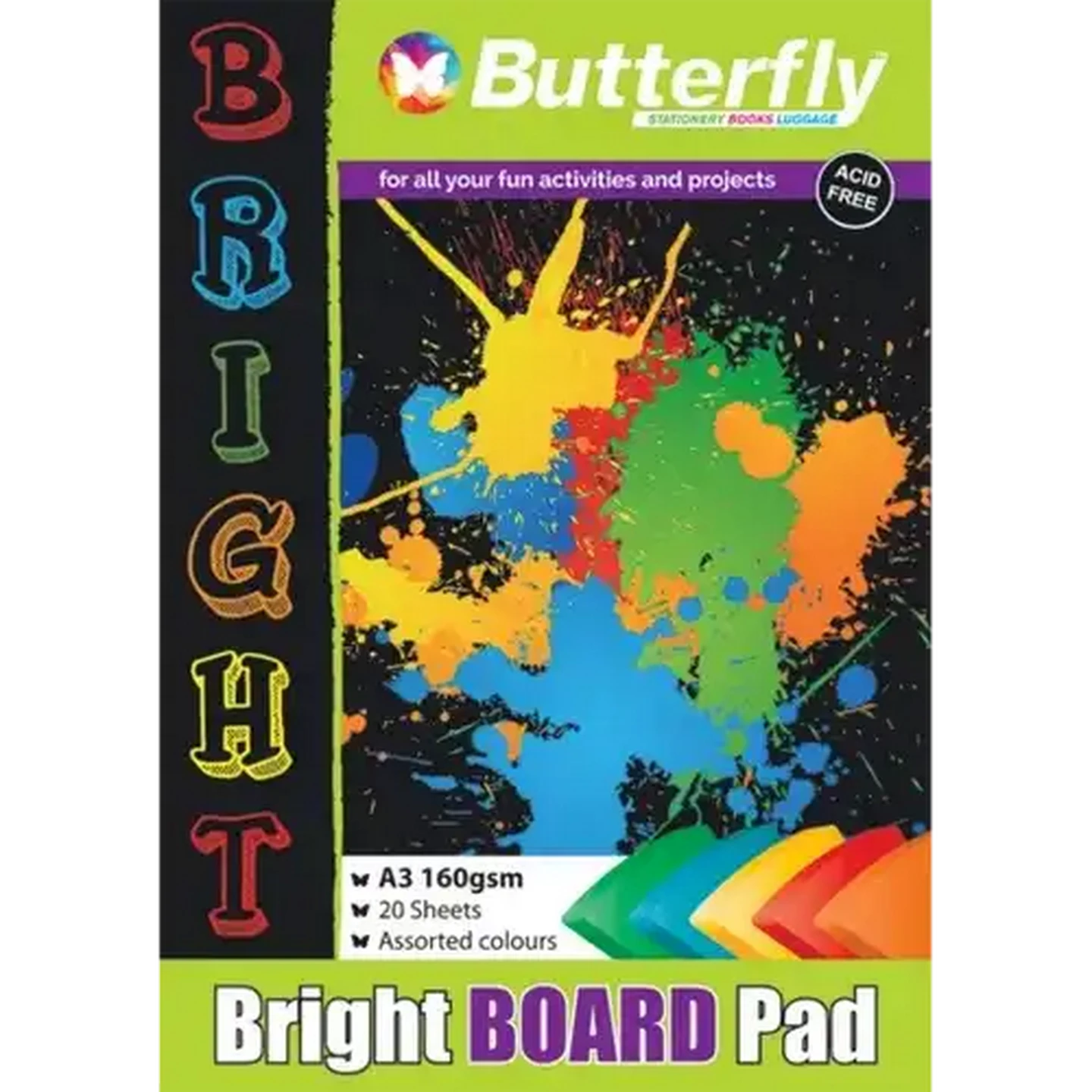 Image of Butterfly A3 Bright Board Pads 20 Sheets