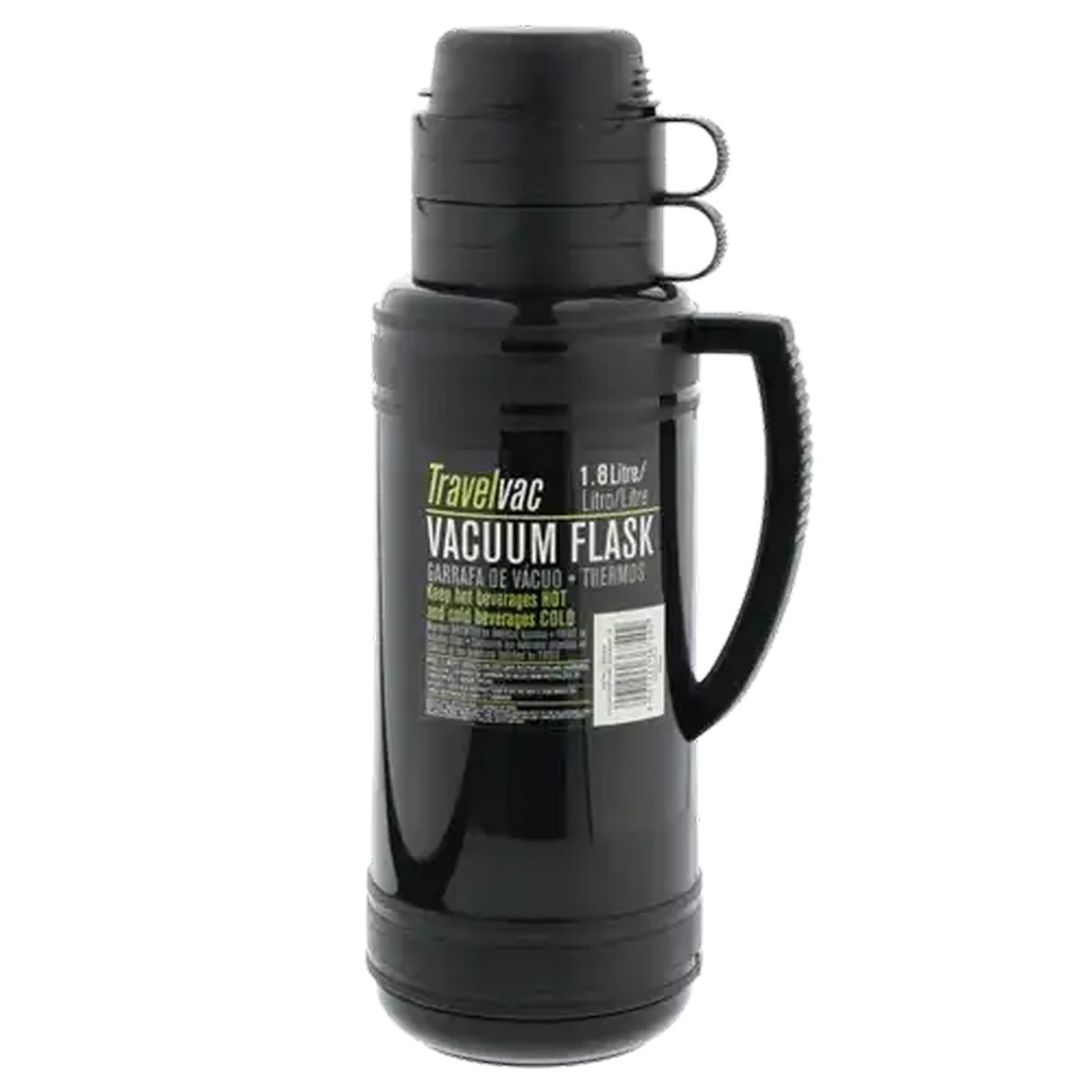 Checkers Sixty60 | TravelVac Glass Liner Black Vacuum Flask 1.8L