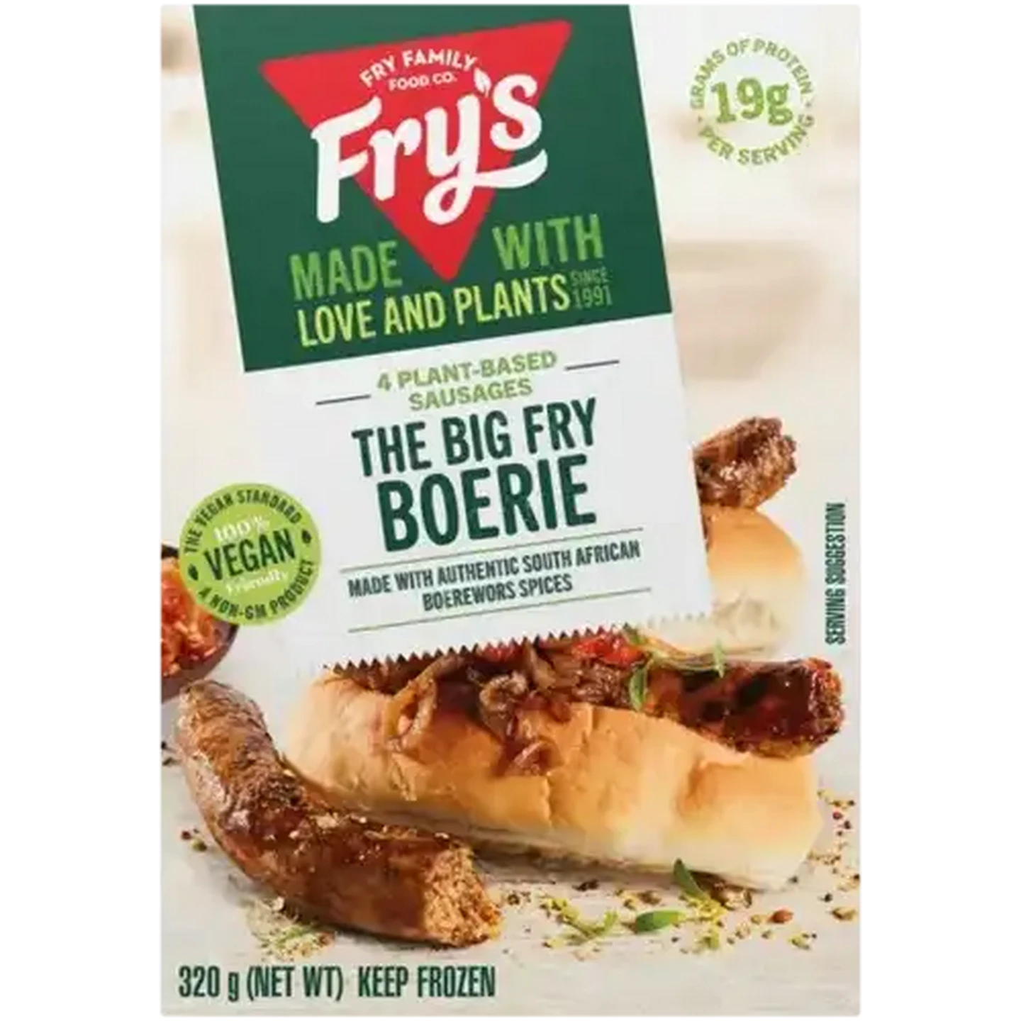 Image of Fry's Frozen The Big Fry Boerie Plant-Based Sausages 320g