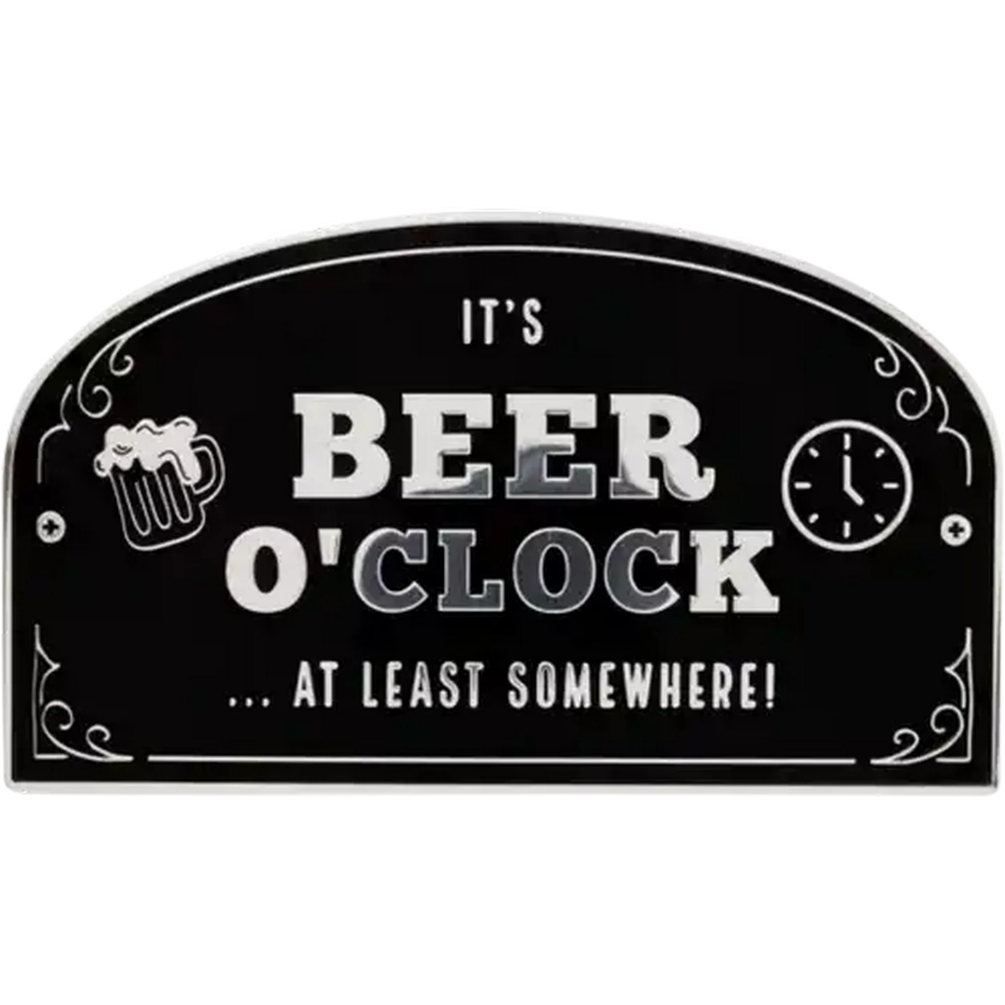 Image of Shapiro Beer O'Clock Bar Sign 115 x 190mm