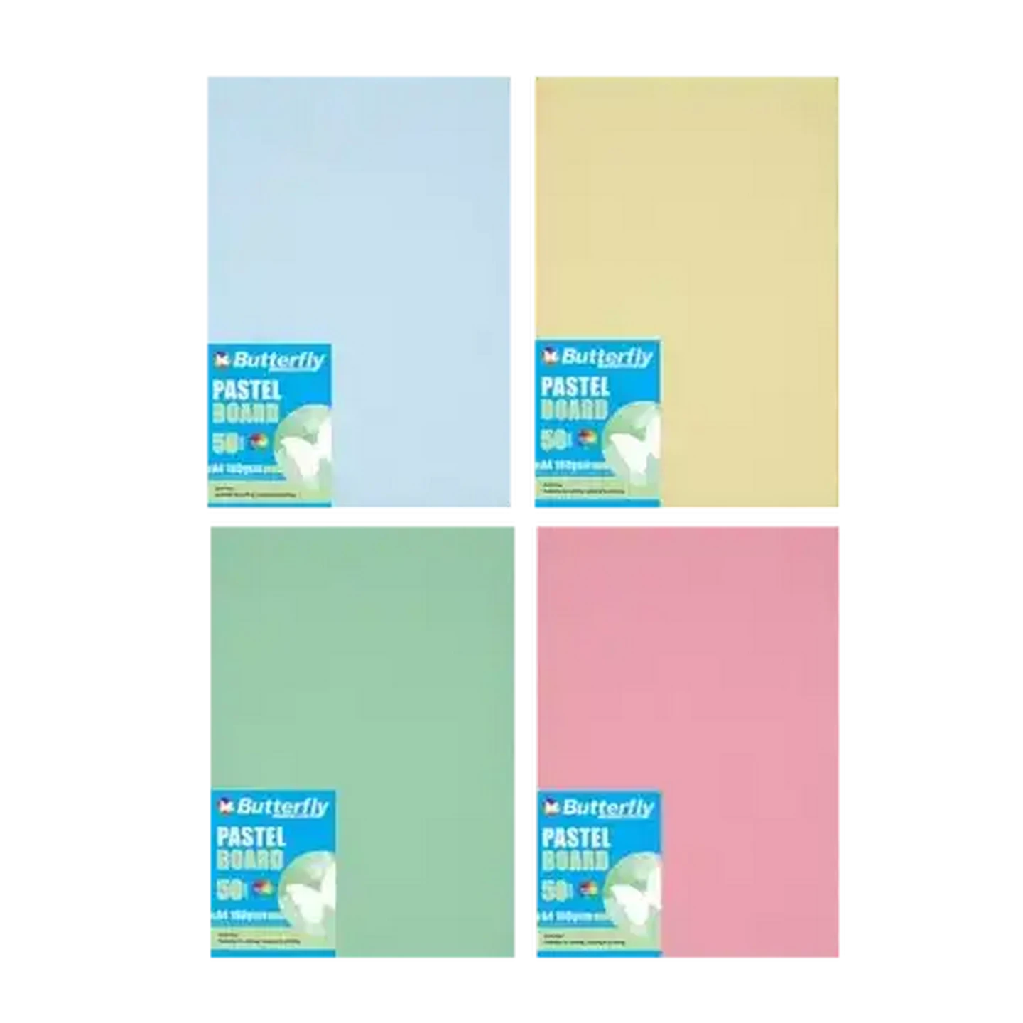 Image of Butterfly Pastel A4 Board 50 Pack (Colour May Vary)
